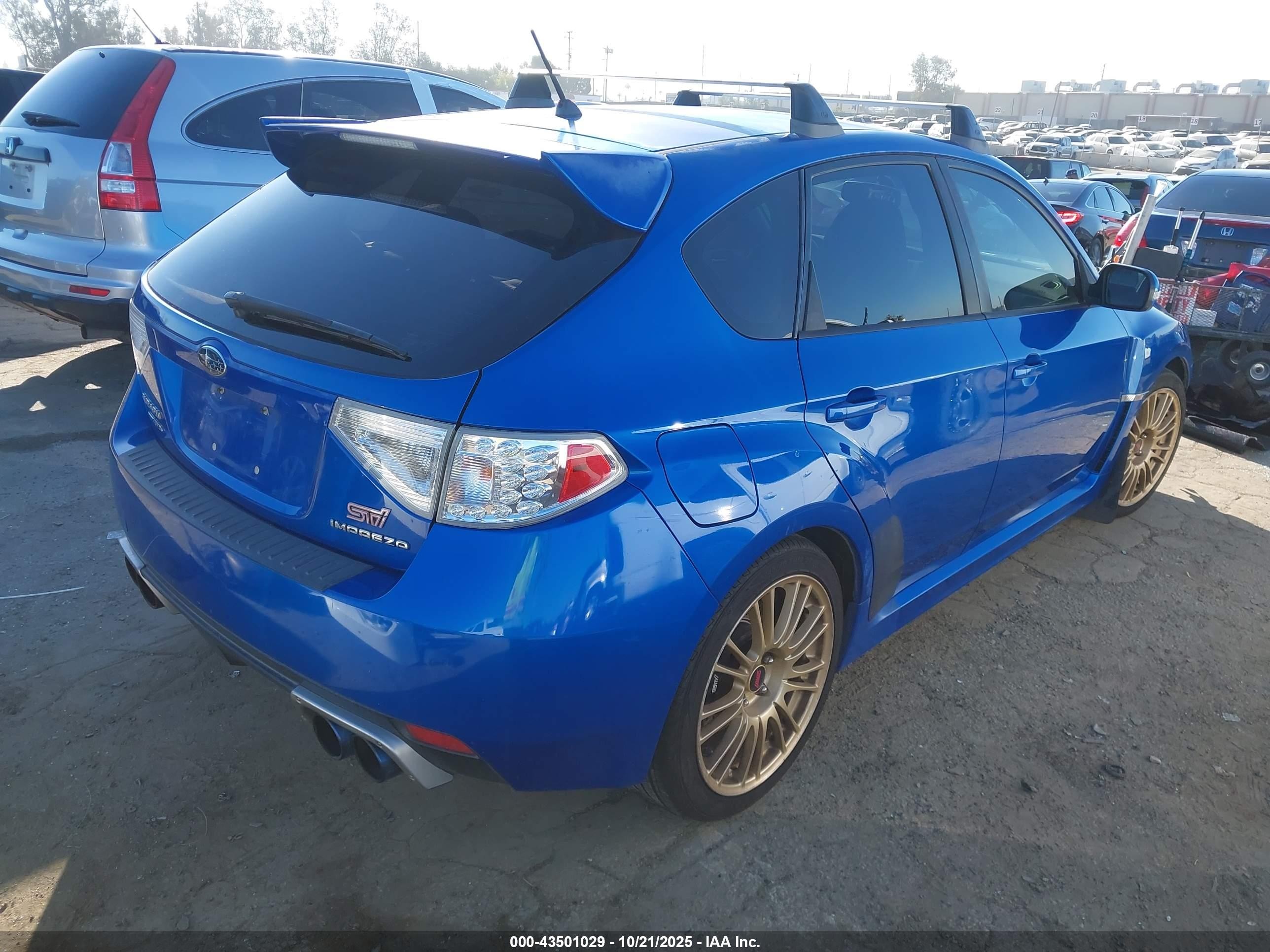 2010 Subaru Impreza Wrx Sti   Blue vin: JF1GR8H63AL817397