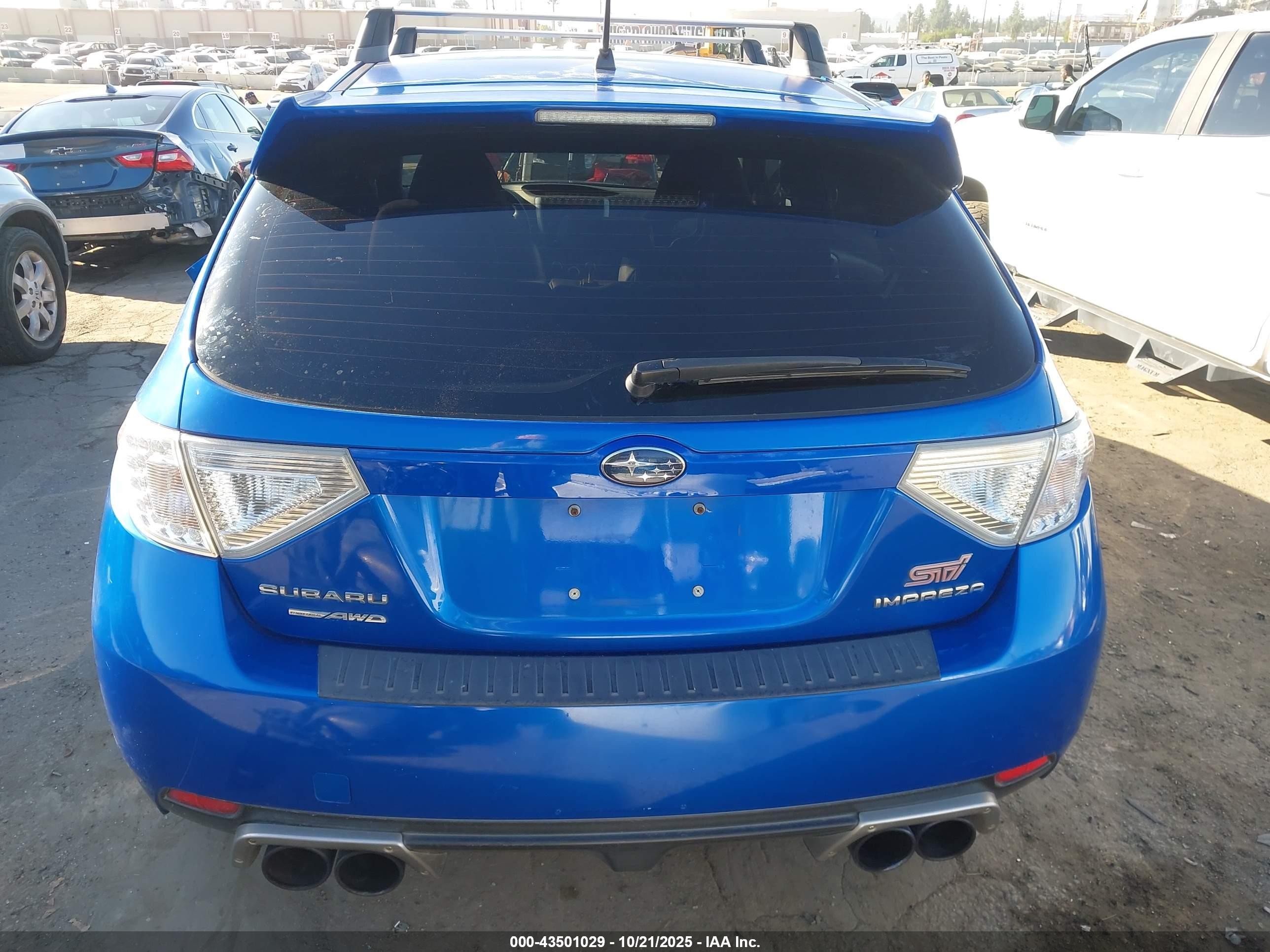 2010 Subaru Impreza Wrx Sti   Blue vin: JF1GR8H63AL817397