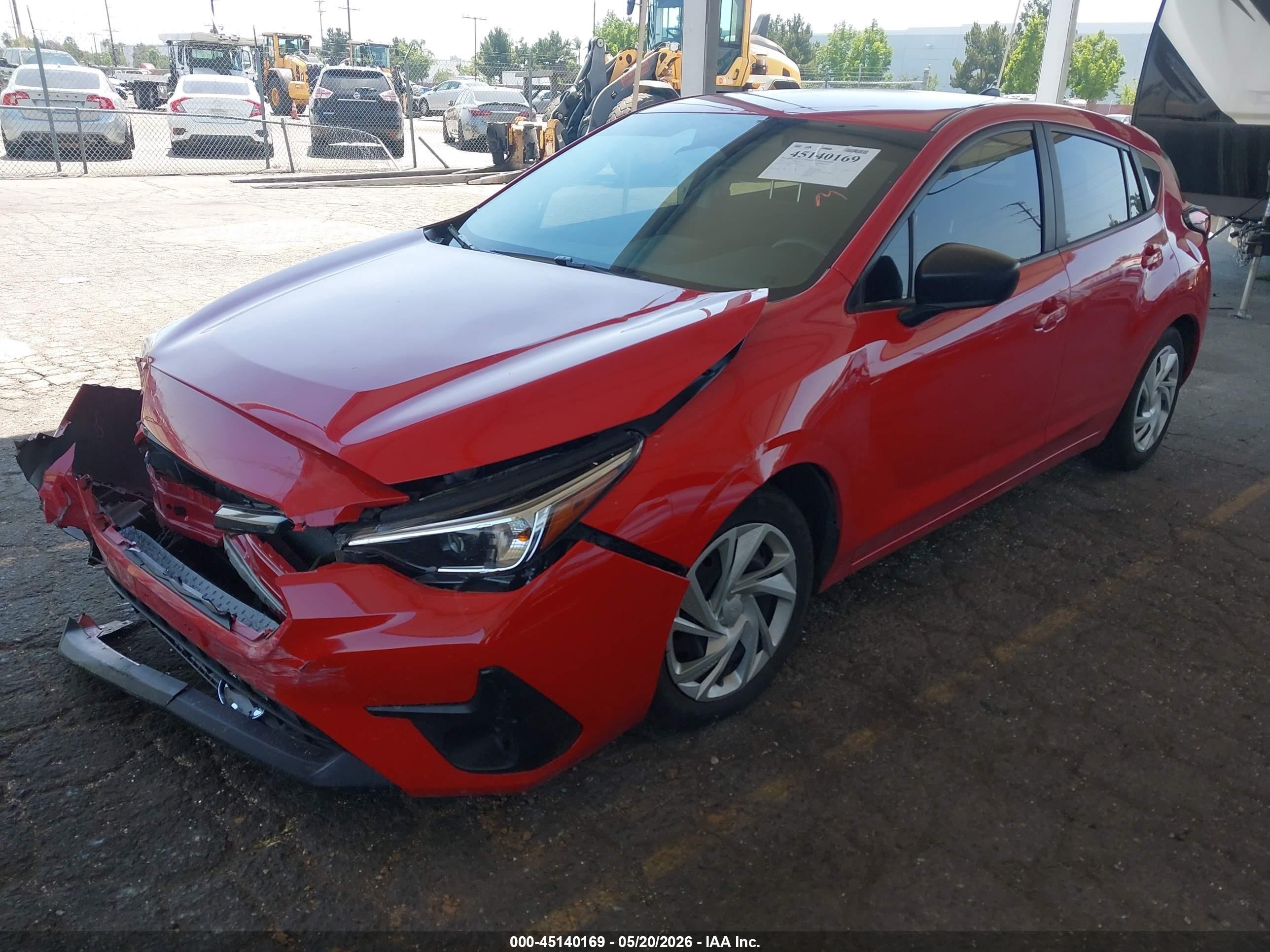2024 Subaru Impreza Base 5-door Красный vin: JF1GUABC1R8850319