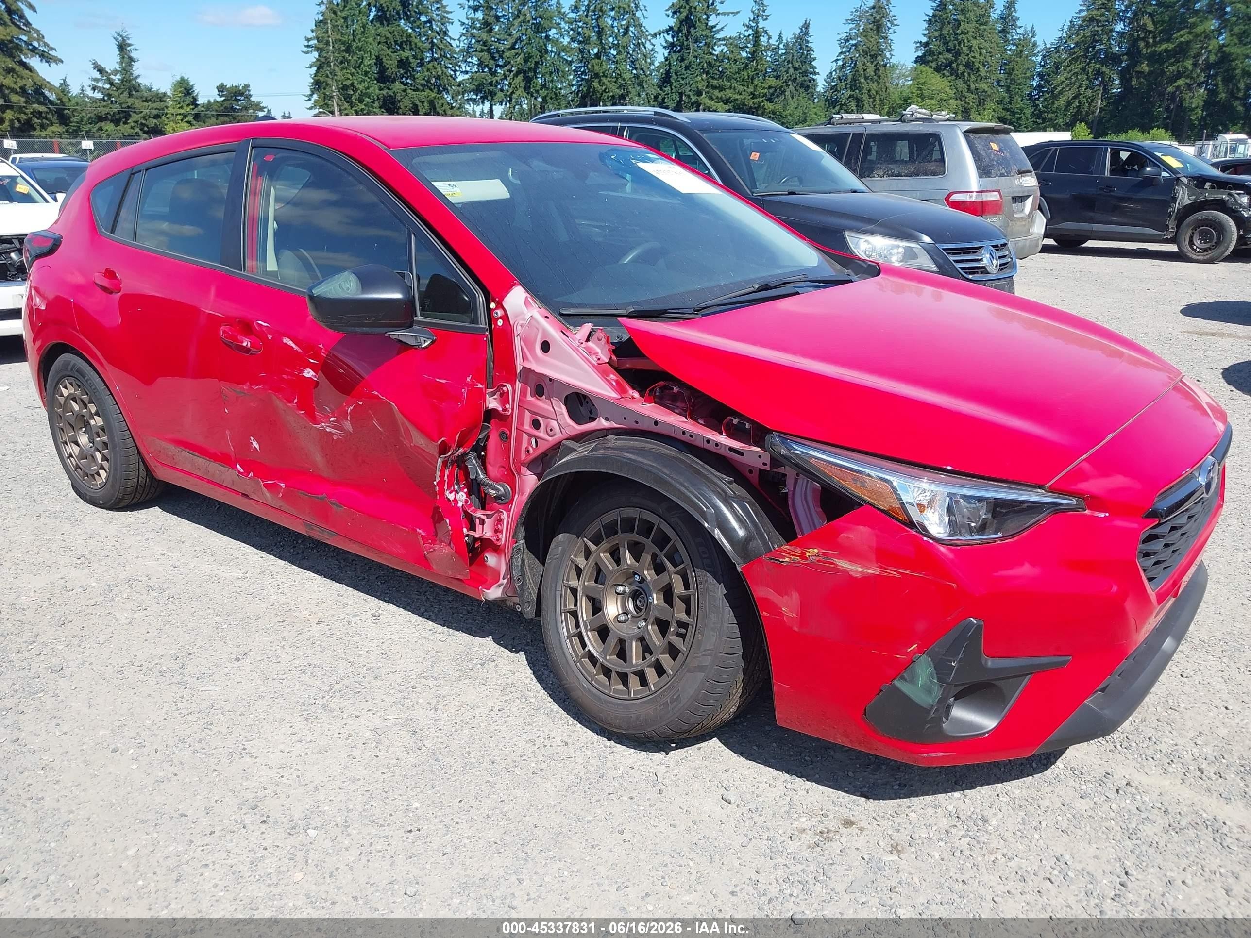 2024 Subaru Impreza Base 5-door Red vin: JF1GUABCXR8851694