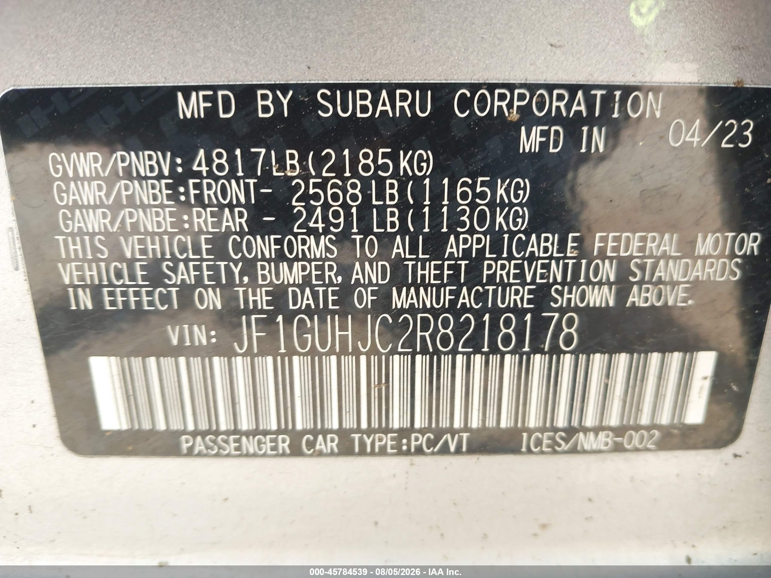 2024 Subaru Impreza Rs 5-door Silver vin: JF1GUHJC2R8218178