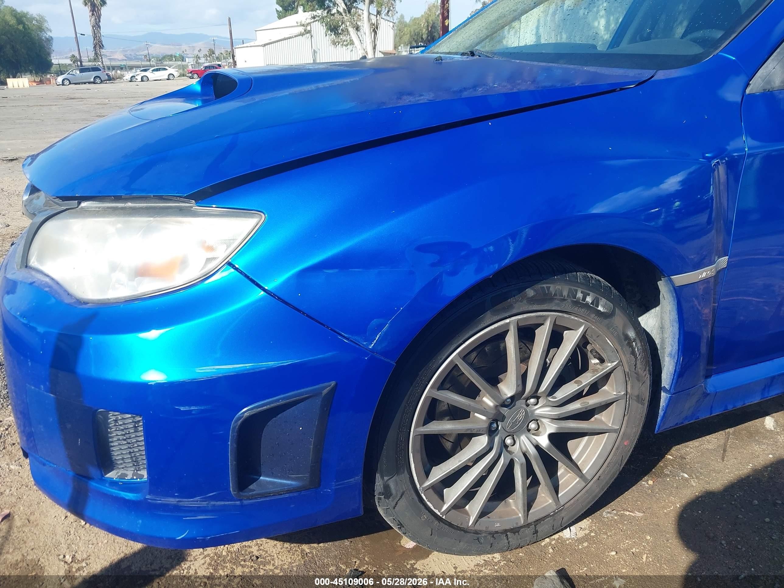 2014 Subaru Impreza Wrx   Синий vin: JF1GV7E69EG008656