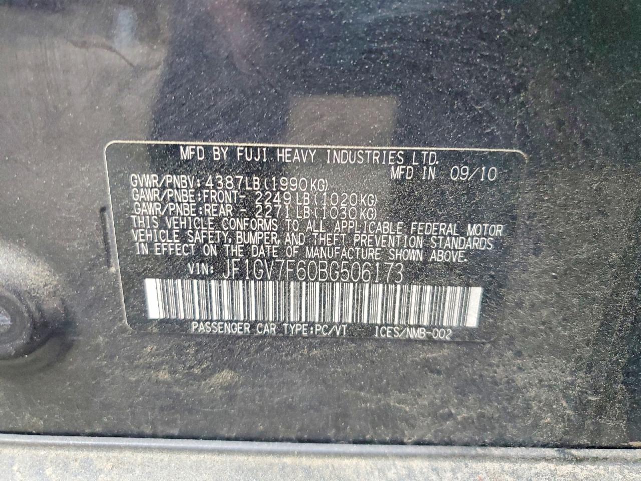 2011 Subaru Impreza Wrx Gray vin: JF1GV7F60BG506173