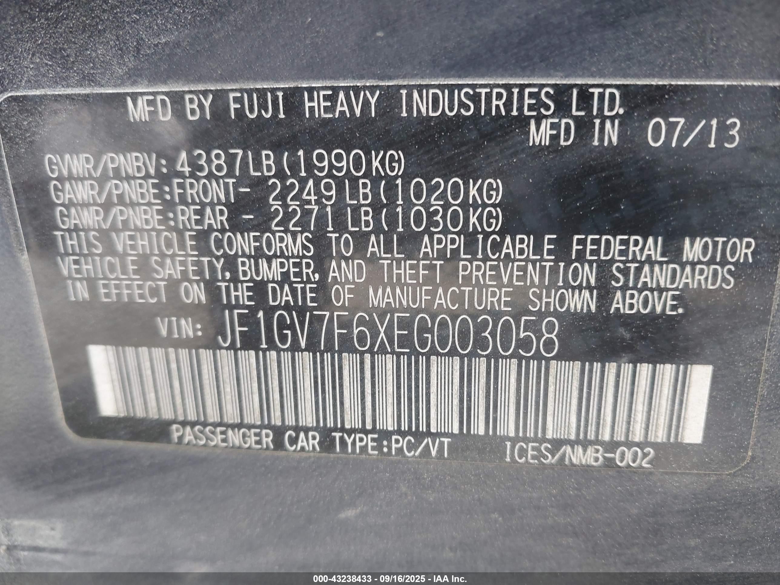 2014 Subaru Impreza Wrx Limited Purple vin: JF1GV7F6XEG003058