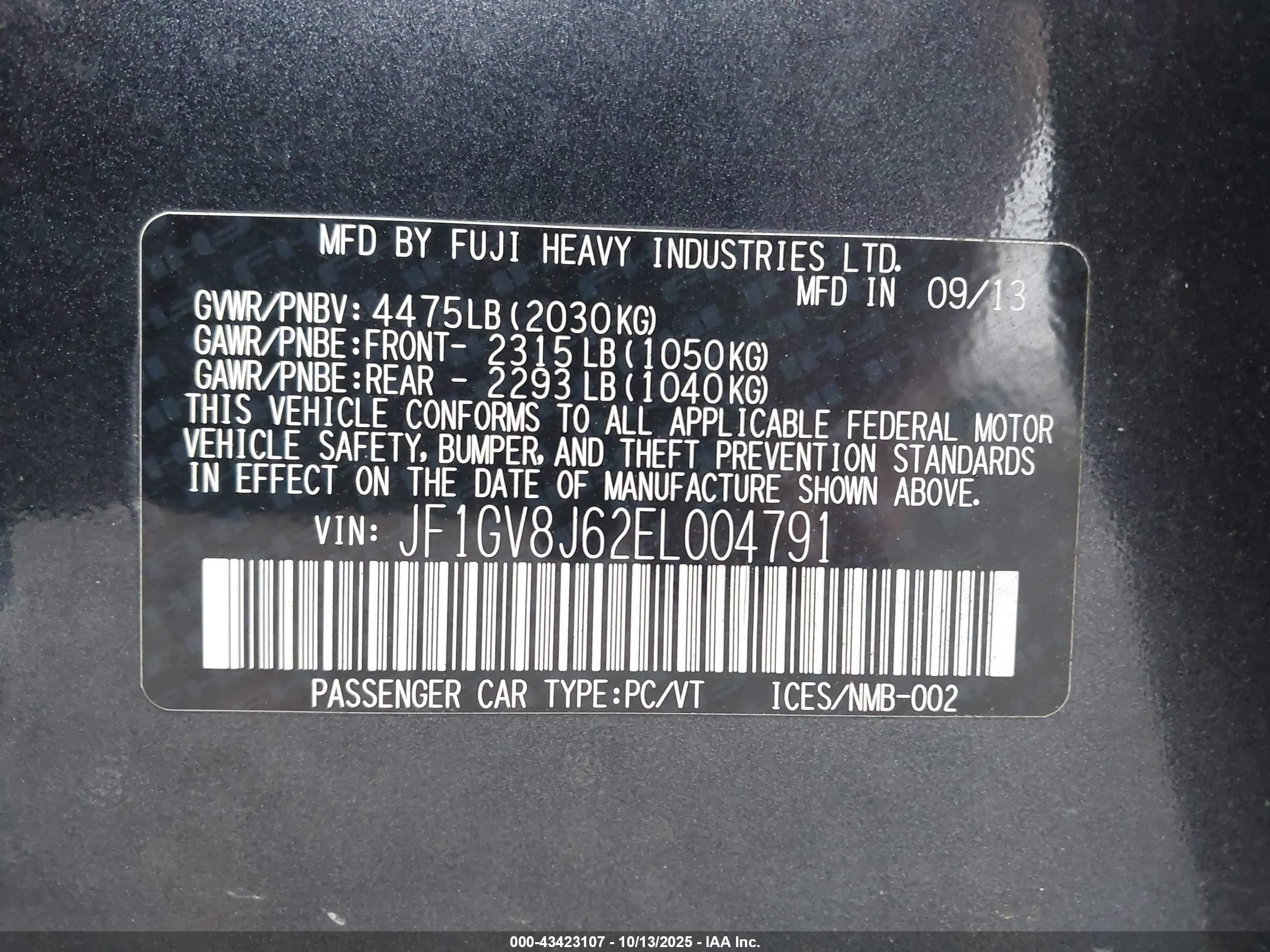 2014 Subaru Impreza Wrx Sti Limited Silver vin: JF1GV8J62EL004791