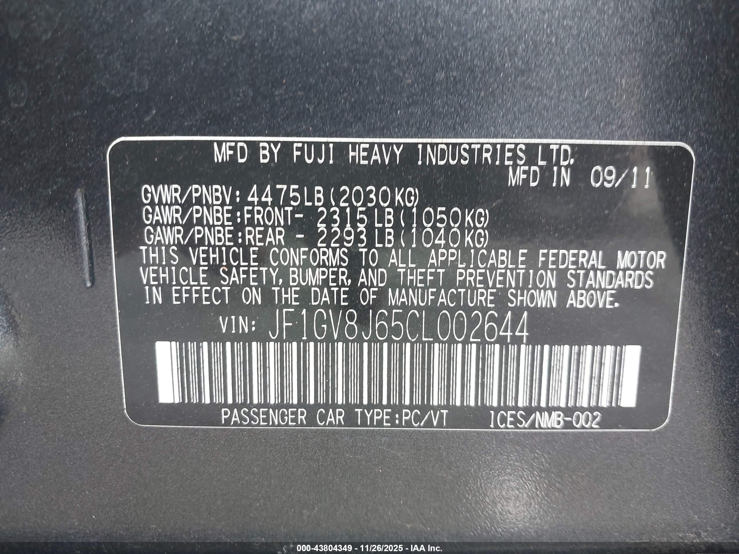 2012 Subaru Impreza Wrx Sti Limited Gray vin: JF1GV8J65CL002644