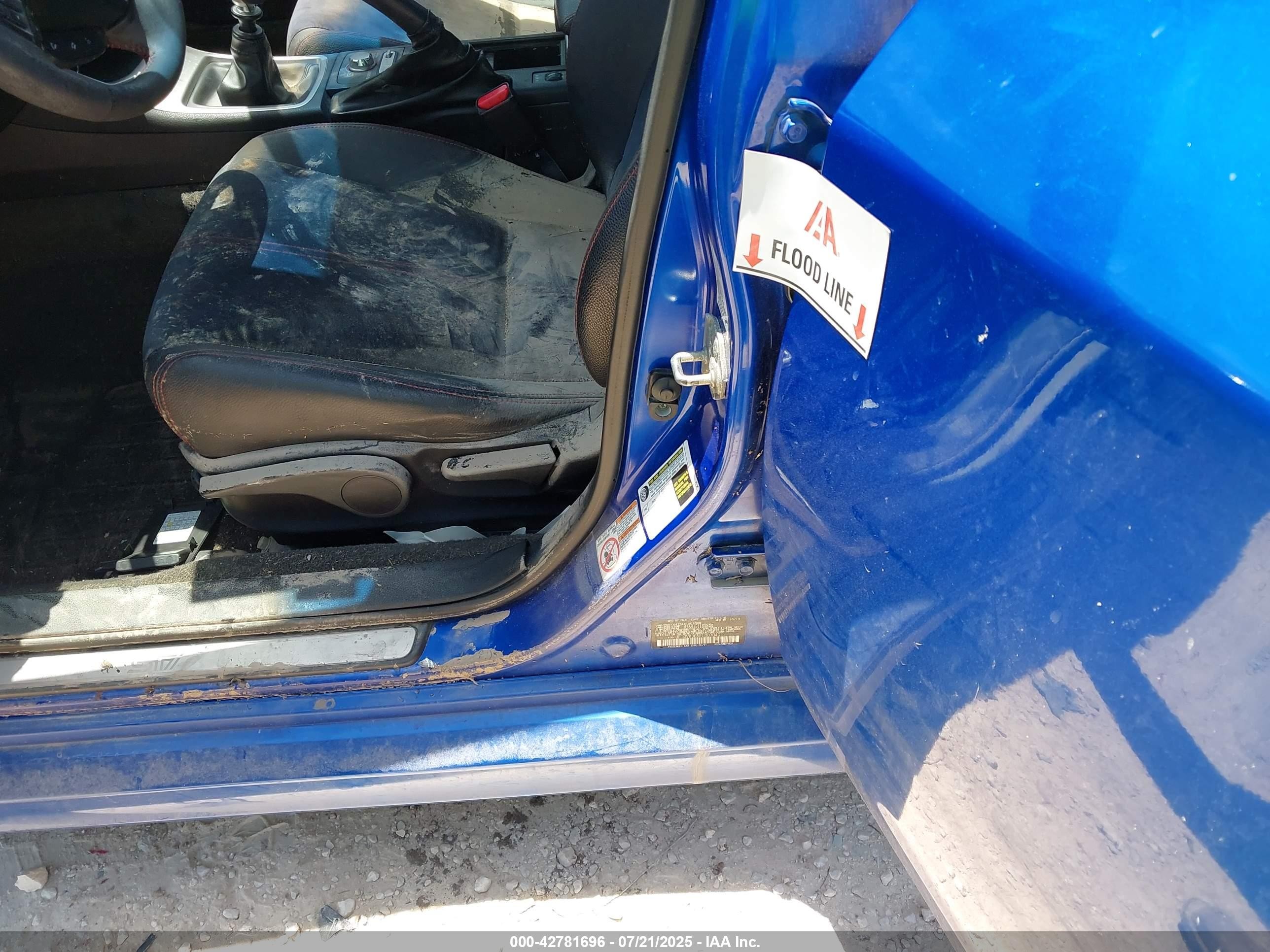 2014 Subaru Impreza Wrx Sti Синий vin: JF1GV8J65EL007040
