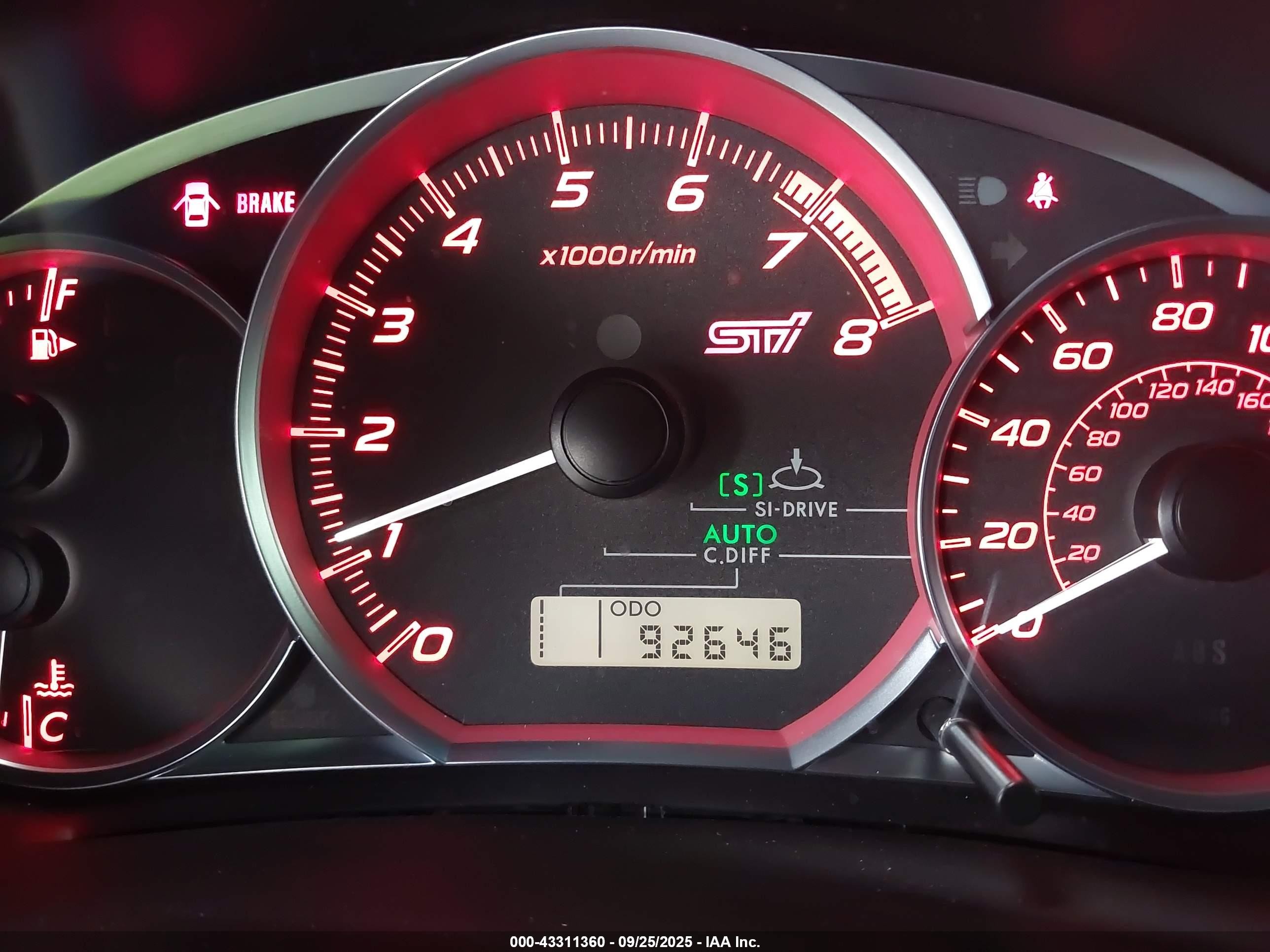 2012 Subaru Impreza Wrx Sti   Black vin: JF1GV8J68CL002623