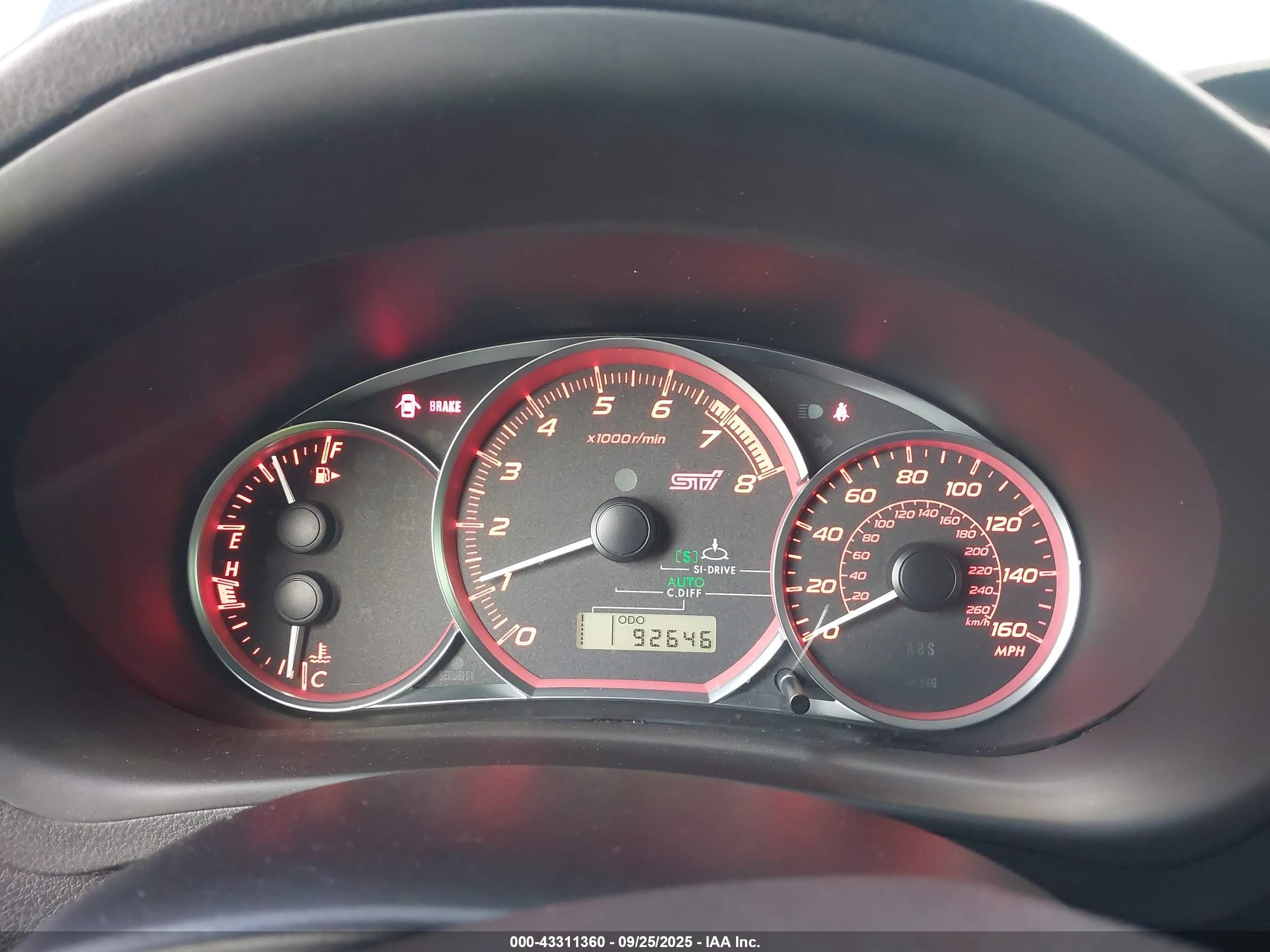 2012 Subaru Impreza Wrx Sti   Black vin: JF1GV8J68CL002623