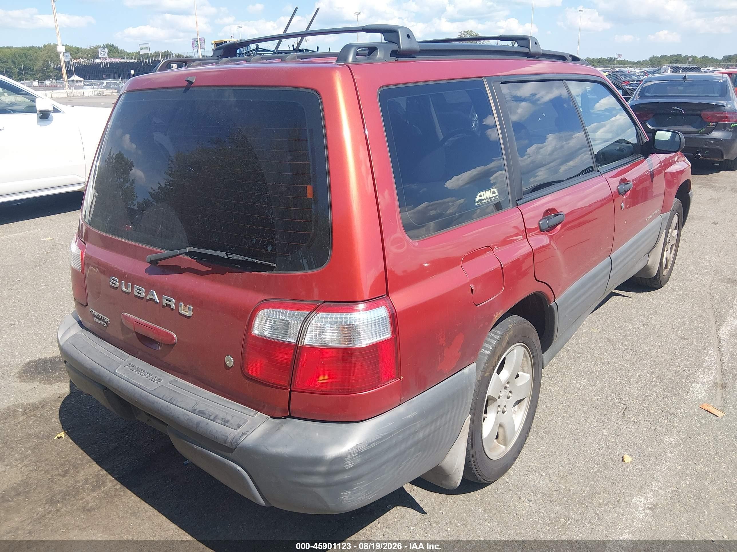 2001 Subaru Forester L Red vin: JF1SF63521H709376
