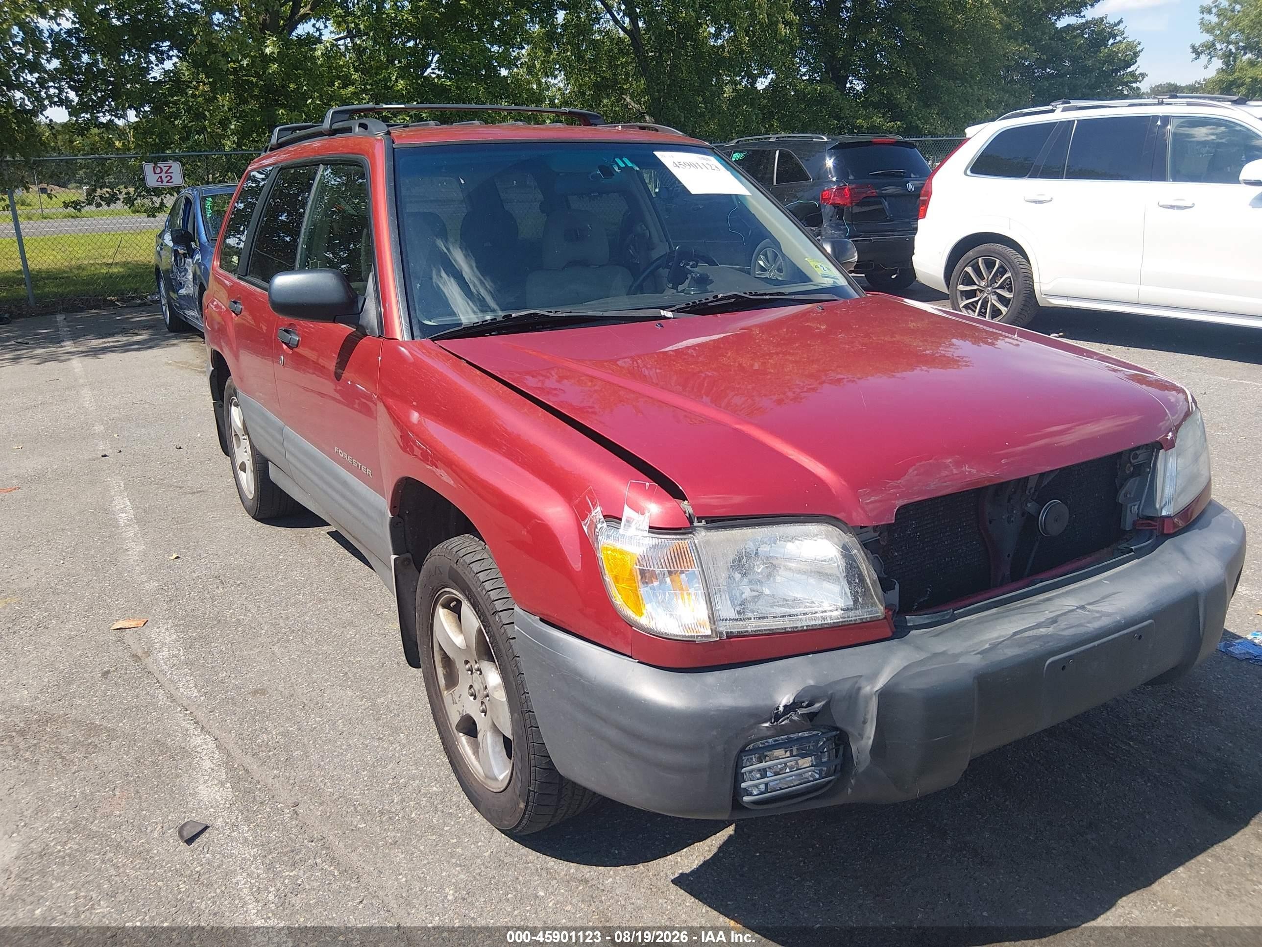 2001 Subaru Forester L Red vin: JF1SF63521H709376