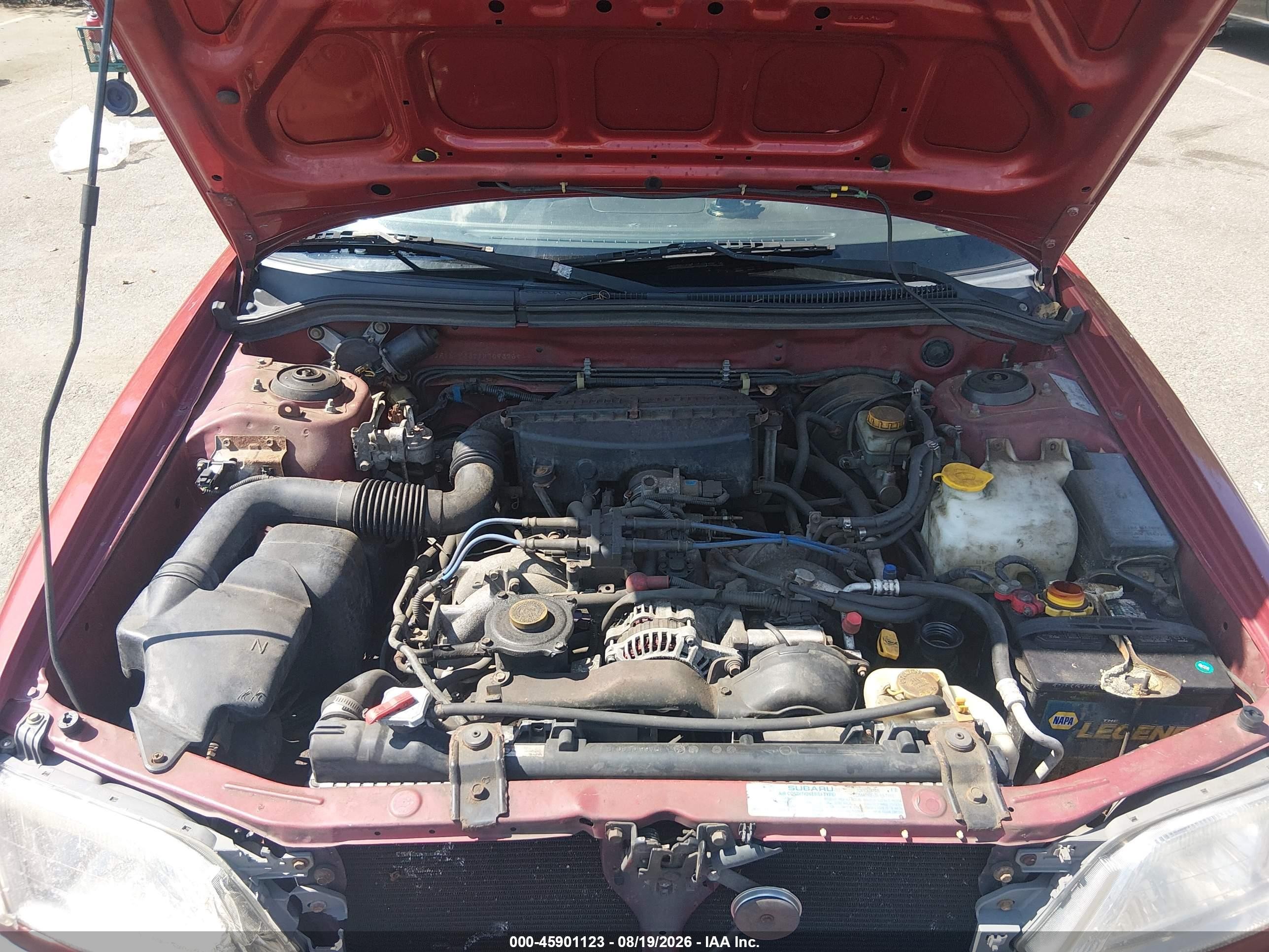 2001 Subaru Forester L Red vin: JF1SF63521H709376