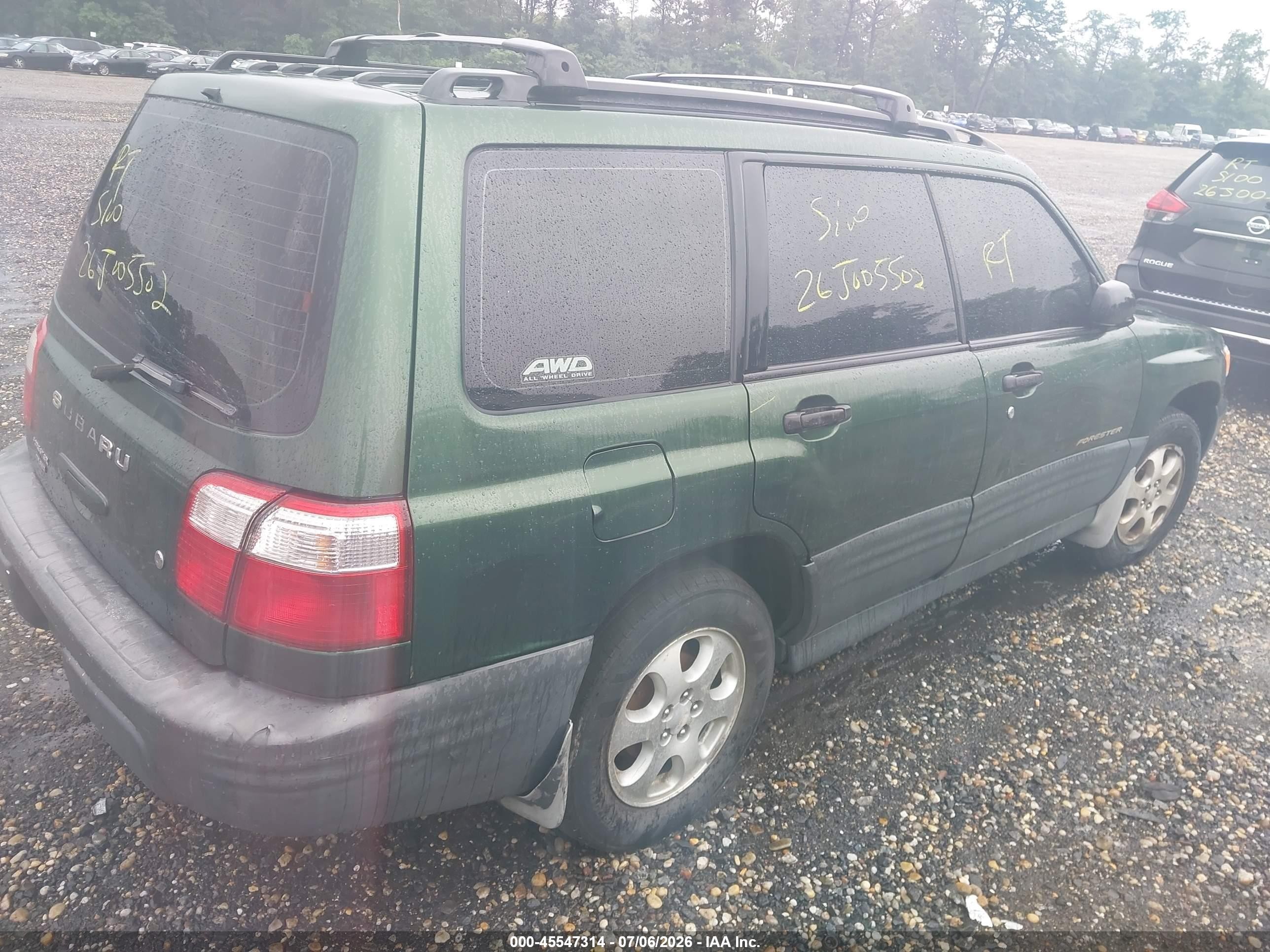 2002 Subaru Forester L Green vin: JF1SF63522H704339