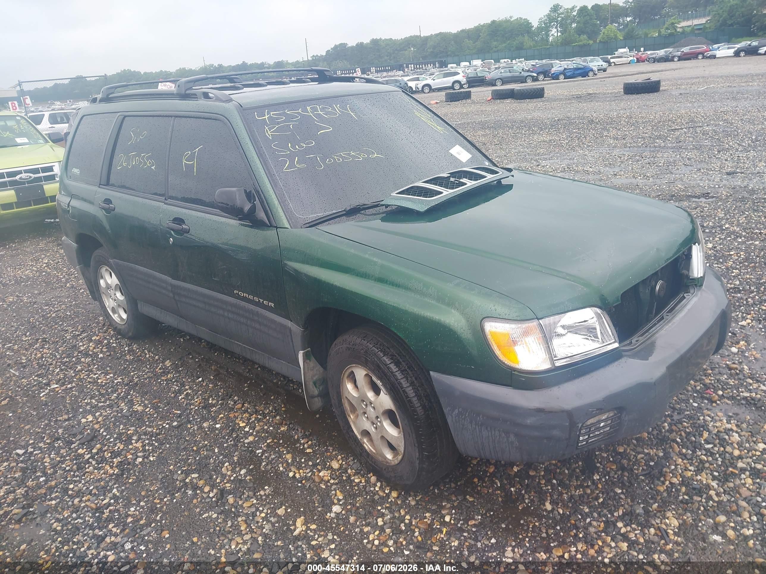 2002 Subaru Forester L Green vin: JF1SF63522H704339