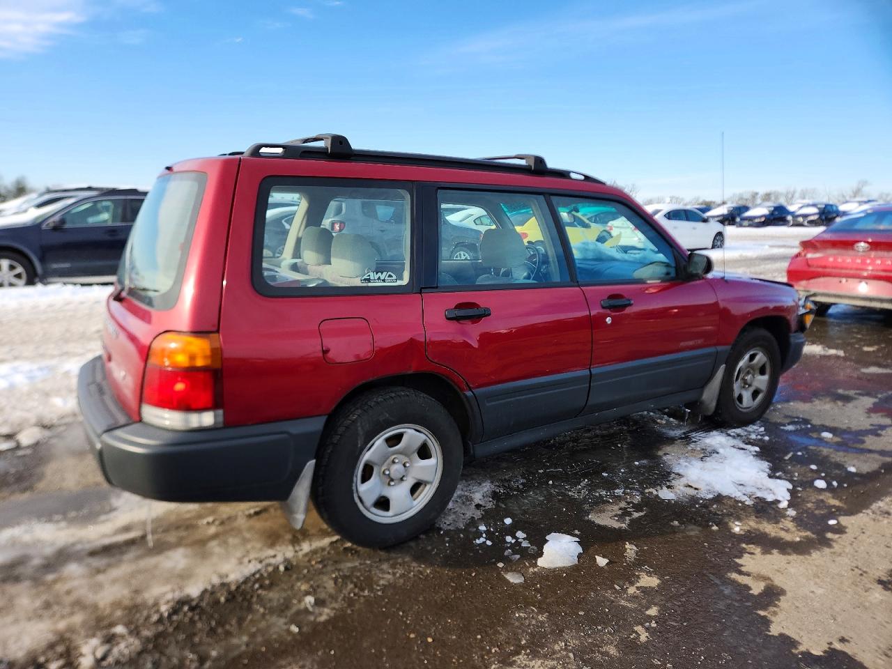 1999 Subaru Forester L Red vin: JF1SF6353XH732898