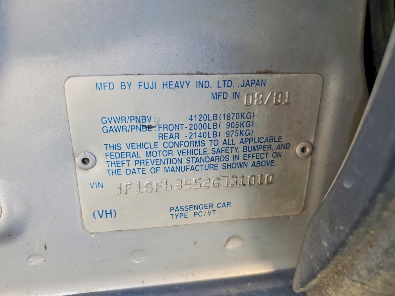 2002 Subaru Forester L Серебряный vin: JF1SF63552G731010
