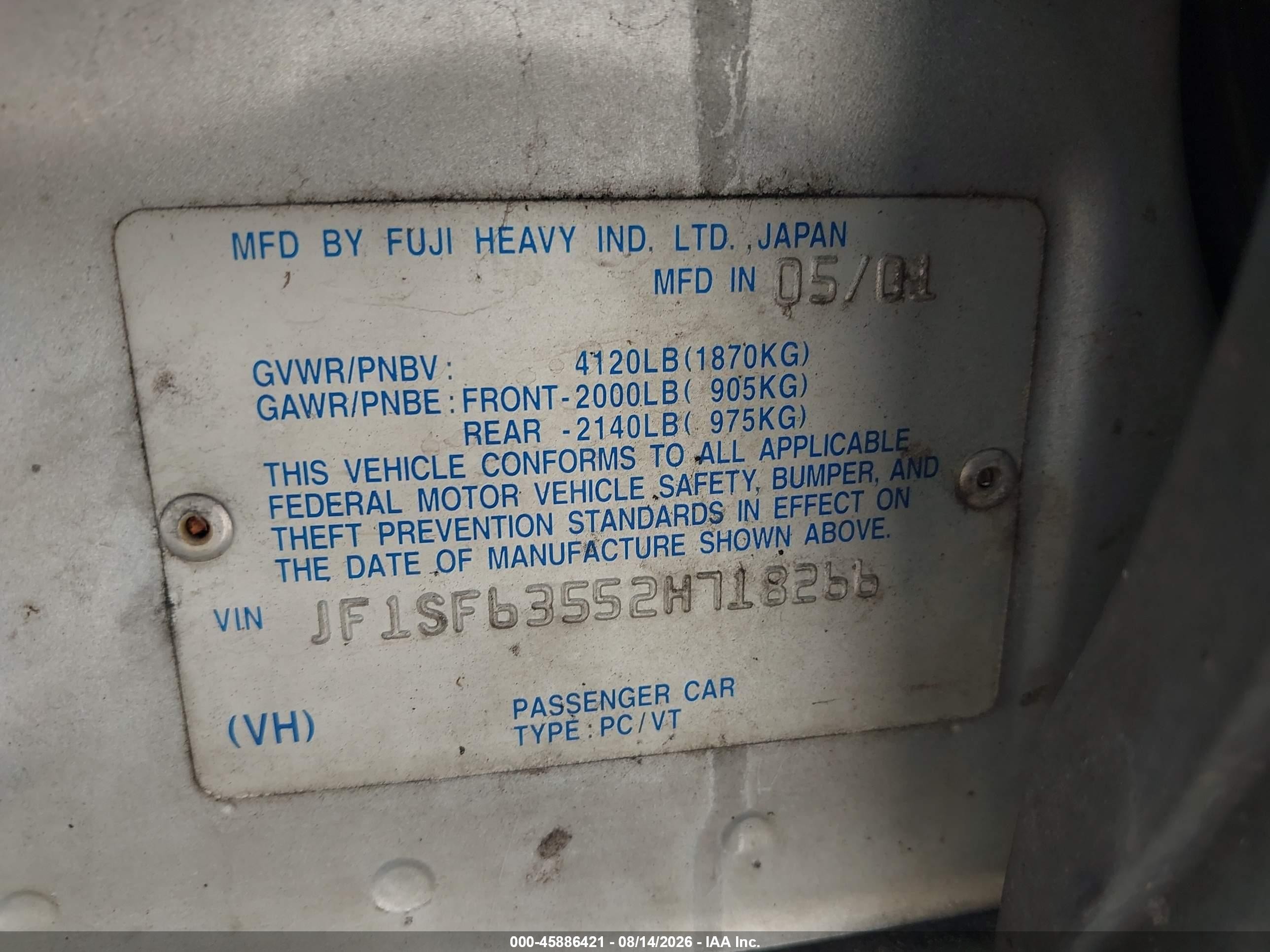 2002 Subaru Forester L Silver vin: JF1SF63552H718266