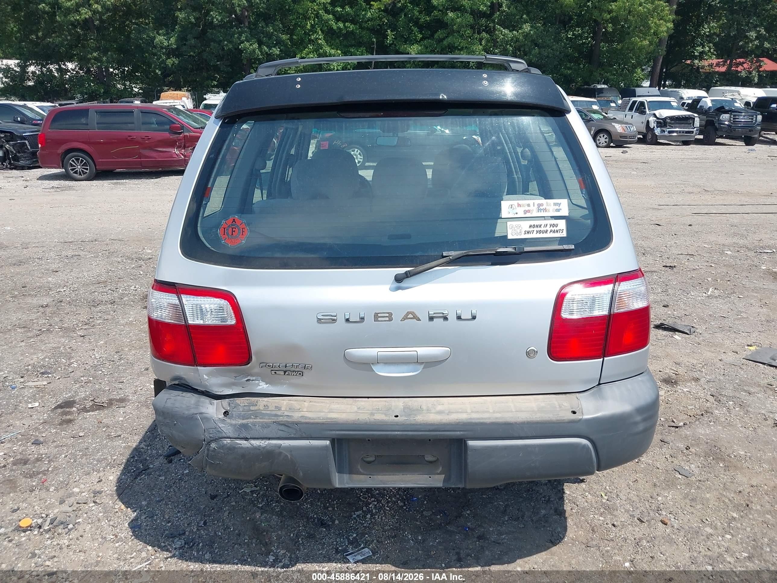 2002 Subaru Forester L Silver vin: JF1SF63552H718266