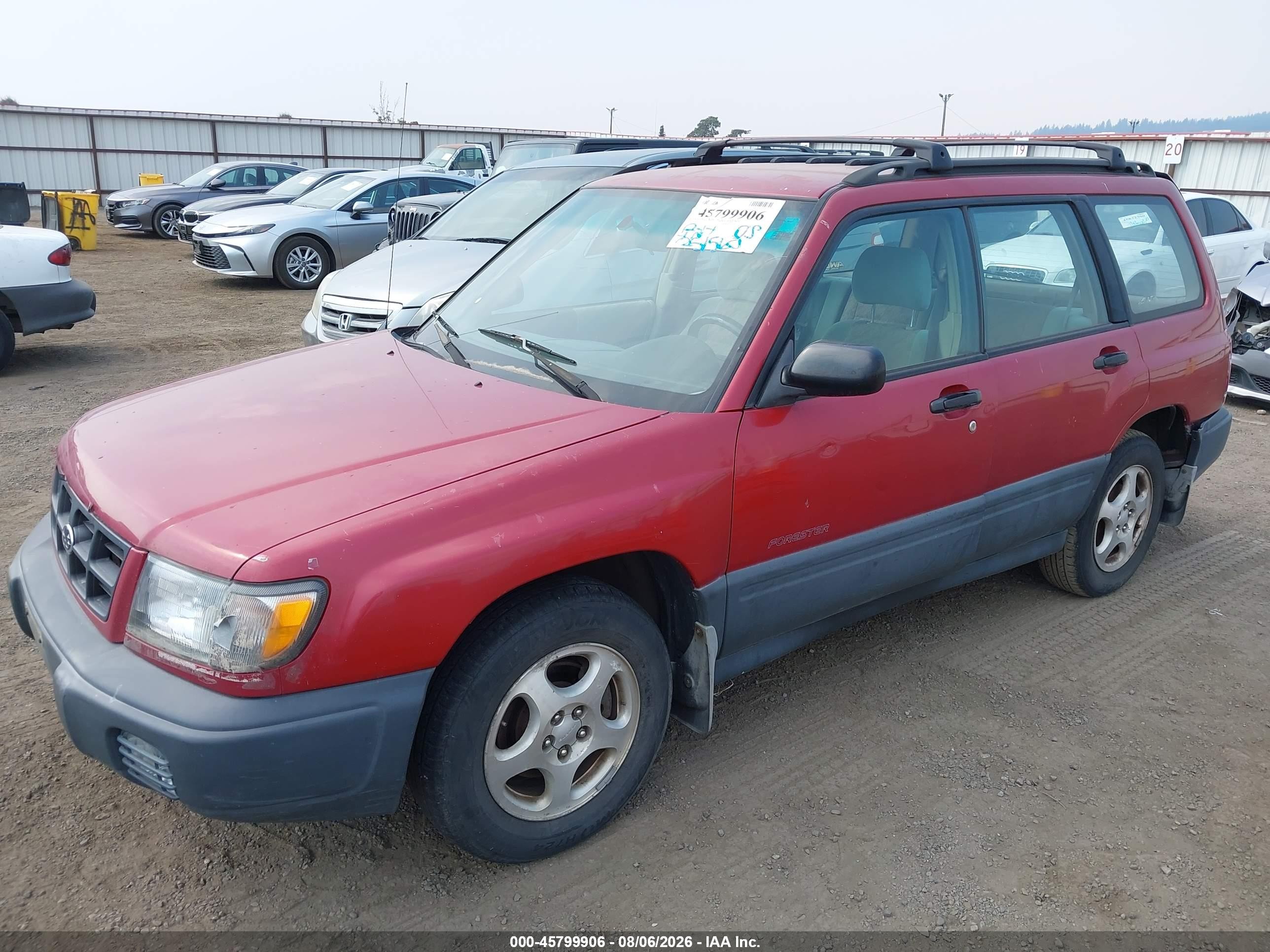 1999 Subaru Forester L Red vin: JF1SF6358XH743203