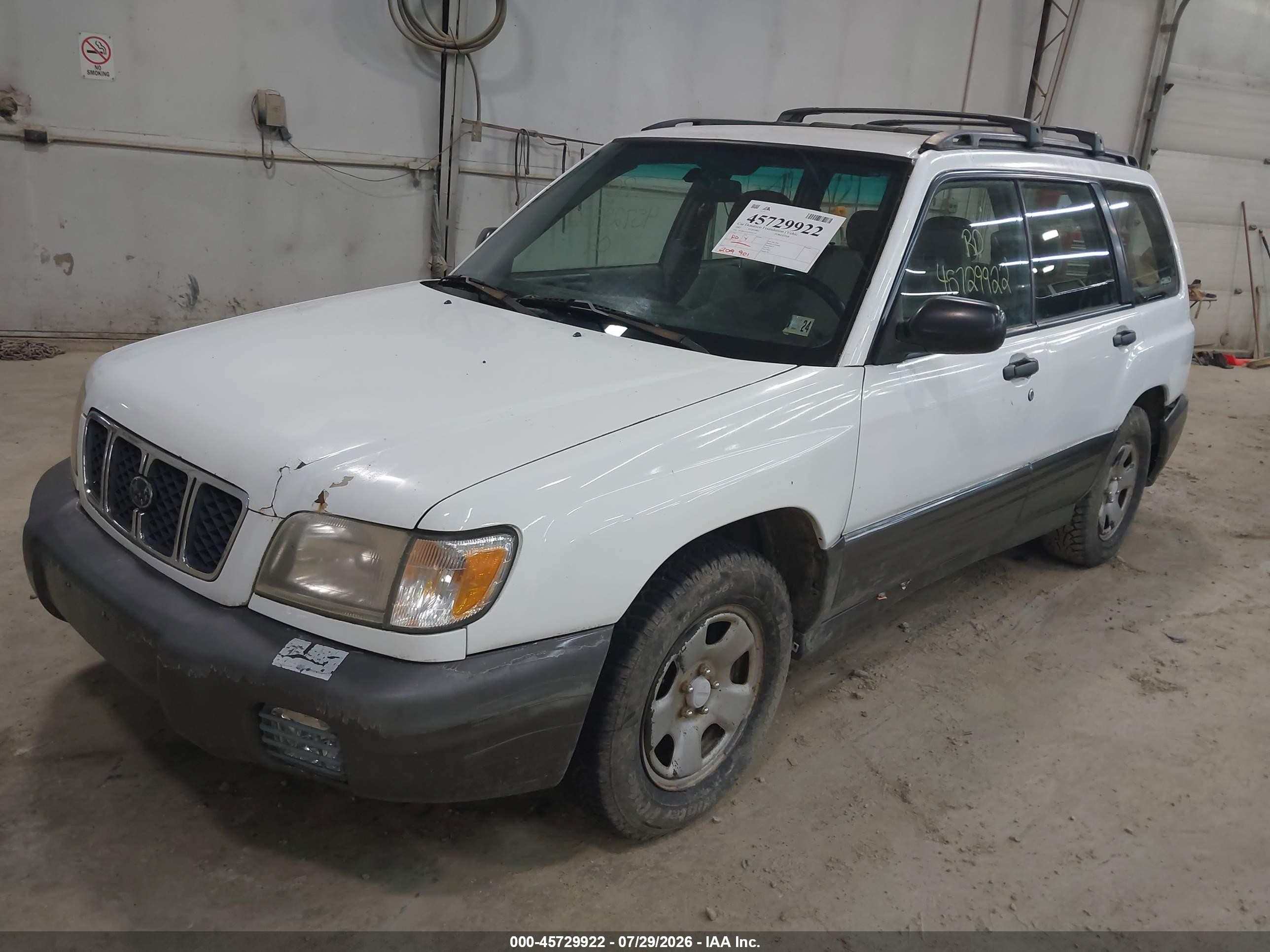 2002 Subaru Forester L White vin: JF1SF635X2H701124