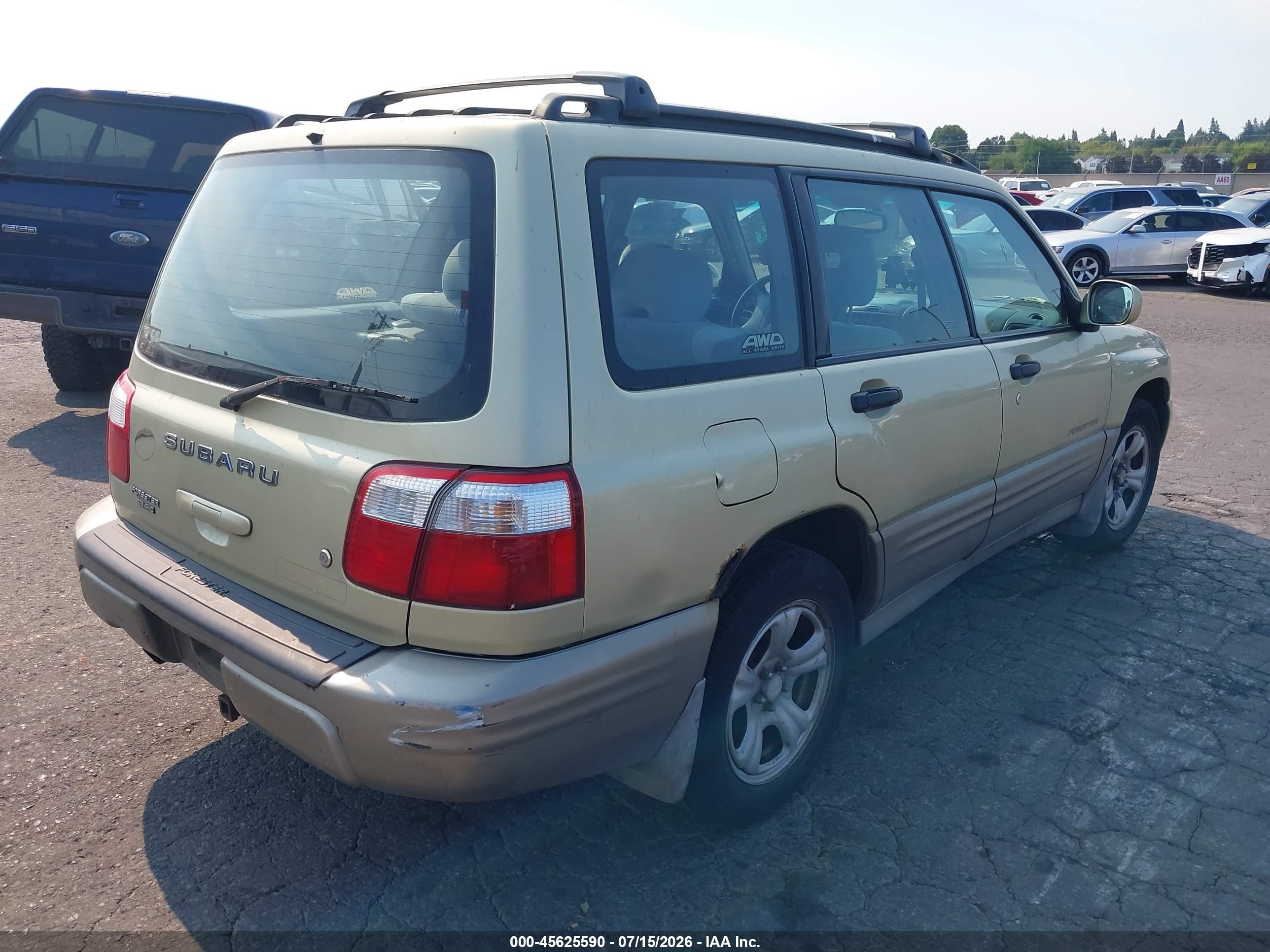 2001 Subaru Forester S Gold vin: JF1SF65521H758249