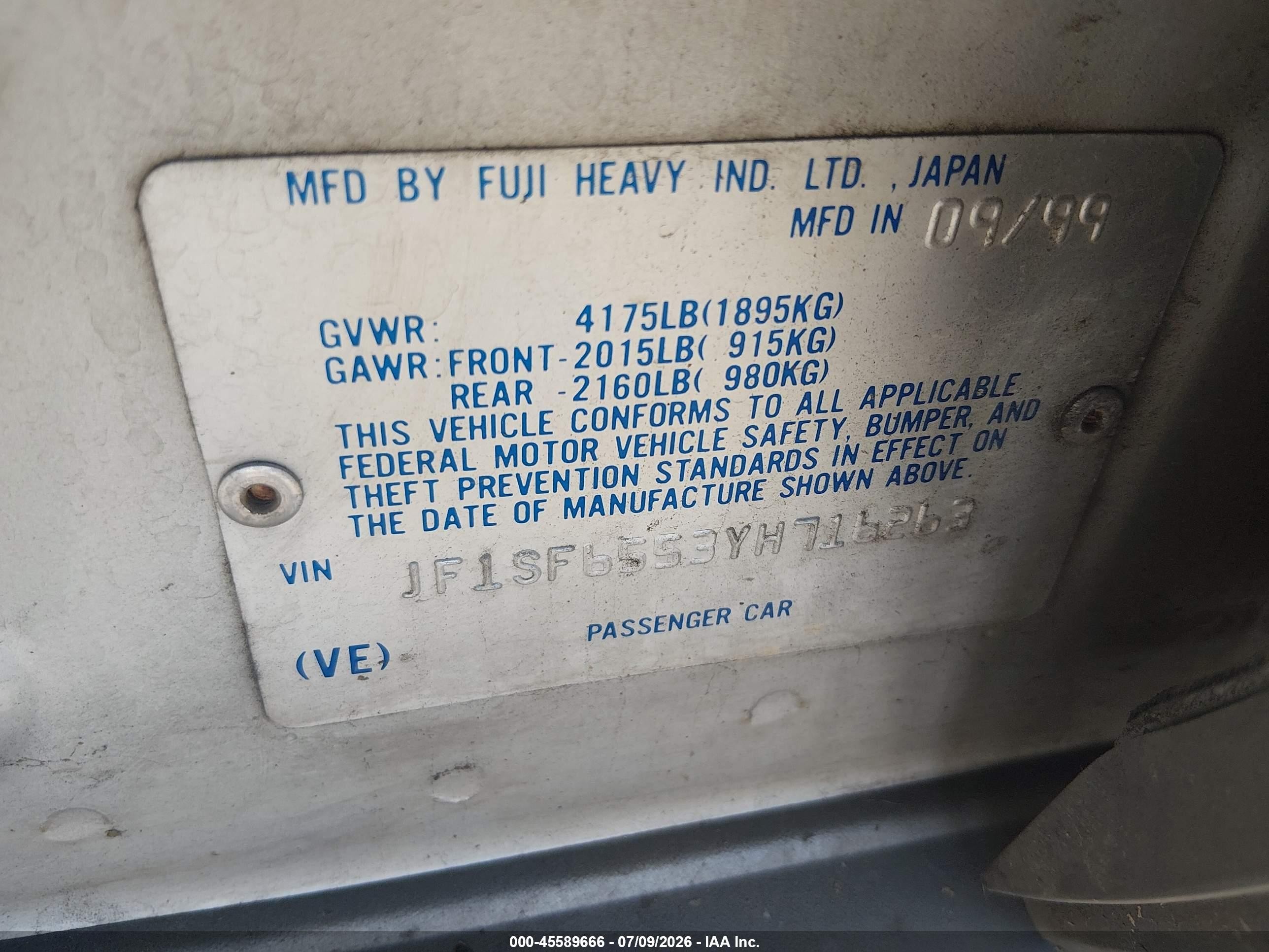 2000 Subaru Forester S Silver vin: JF1SF6553YH716263