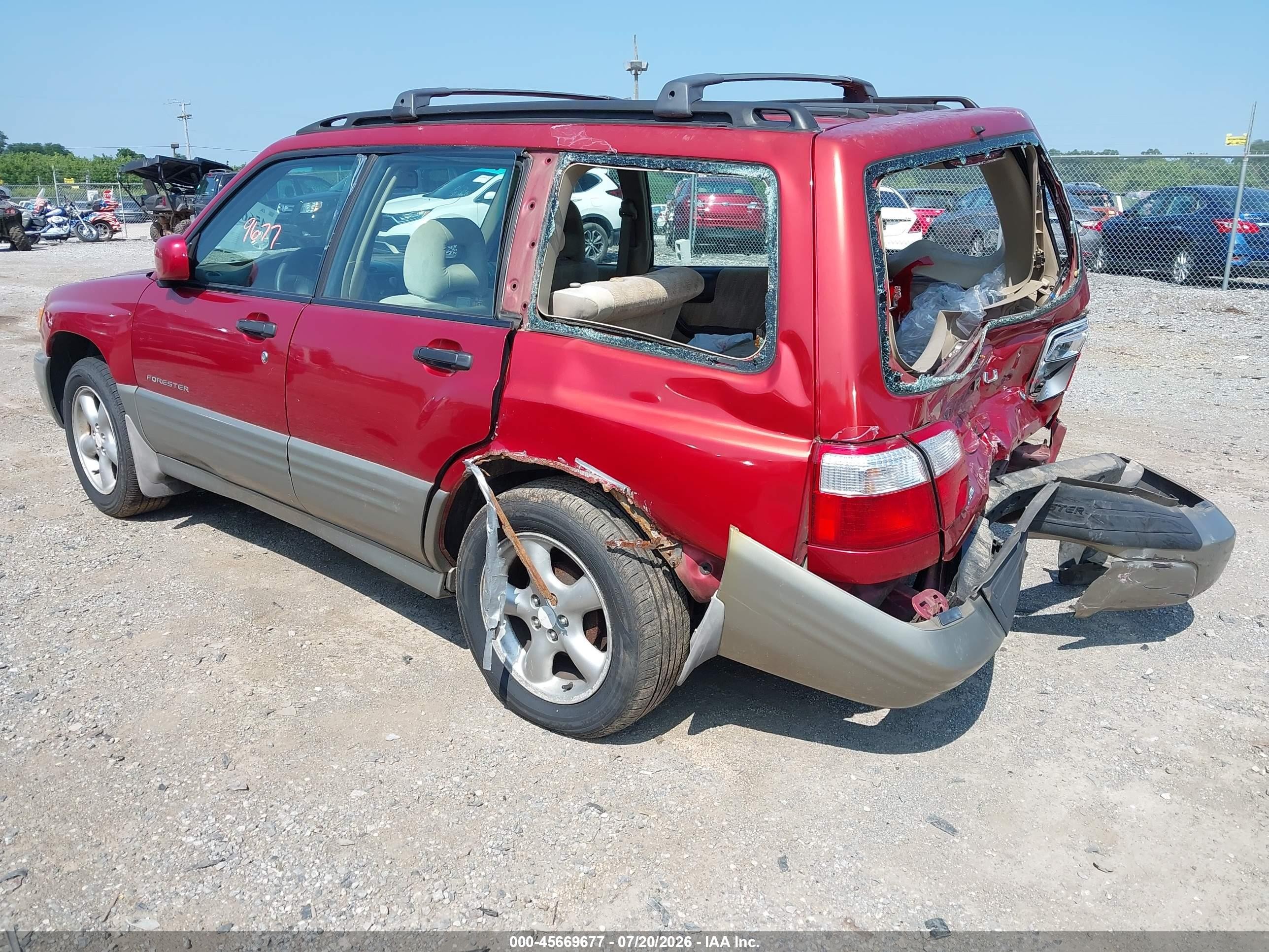 2001 Subaru Forester S Красный vin: JF1SF65551H742921