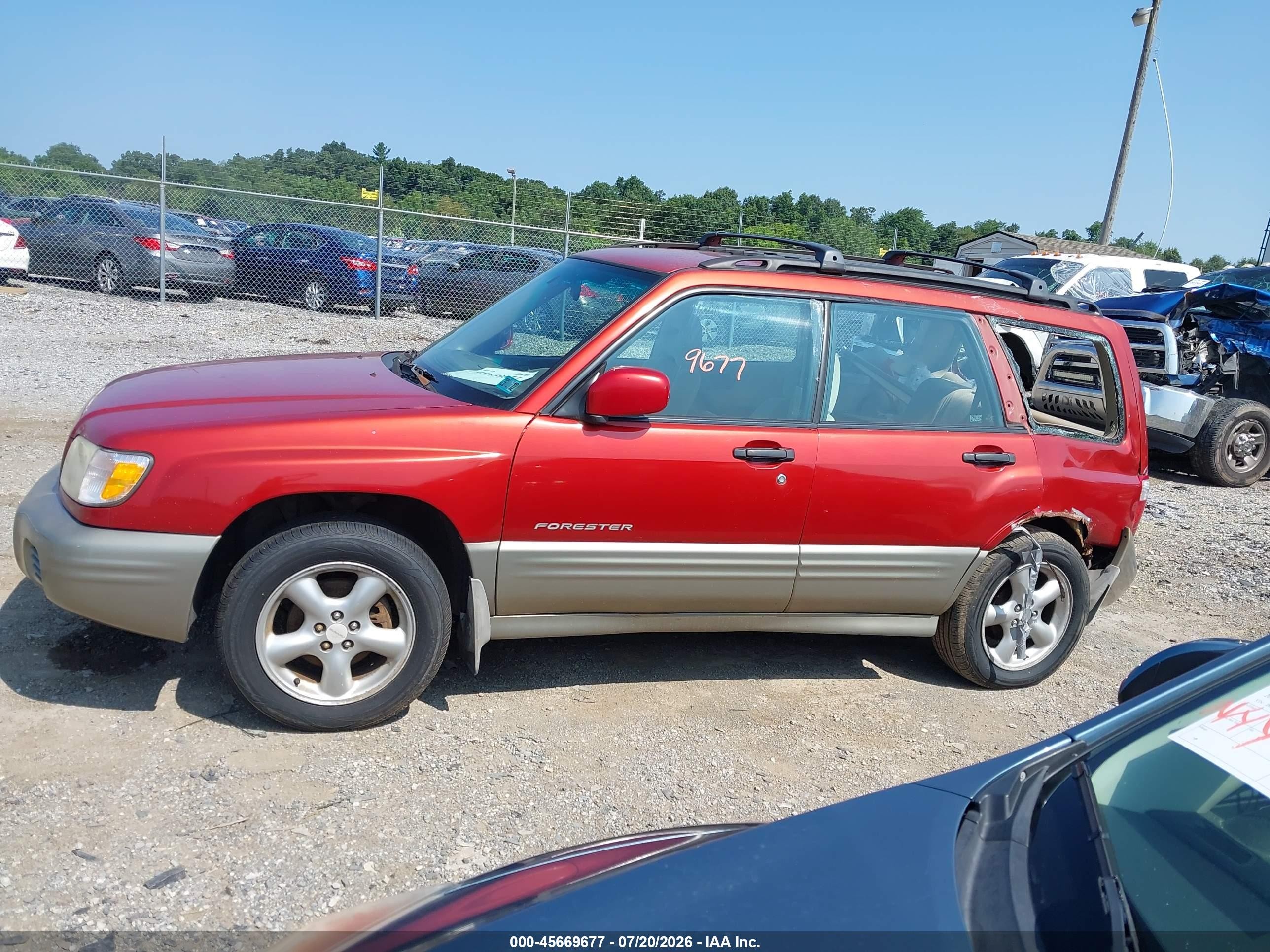 2001 Subaru Forester S Красный vin: JF1SF65551H742921