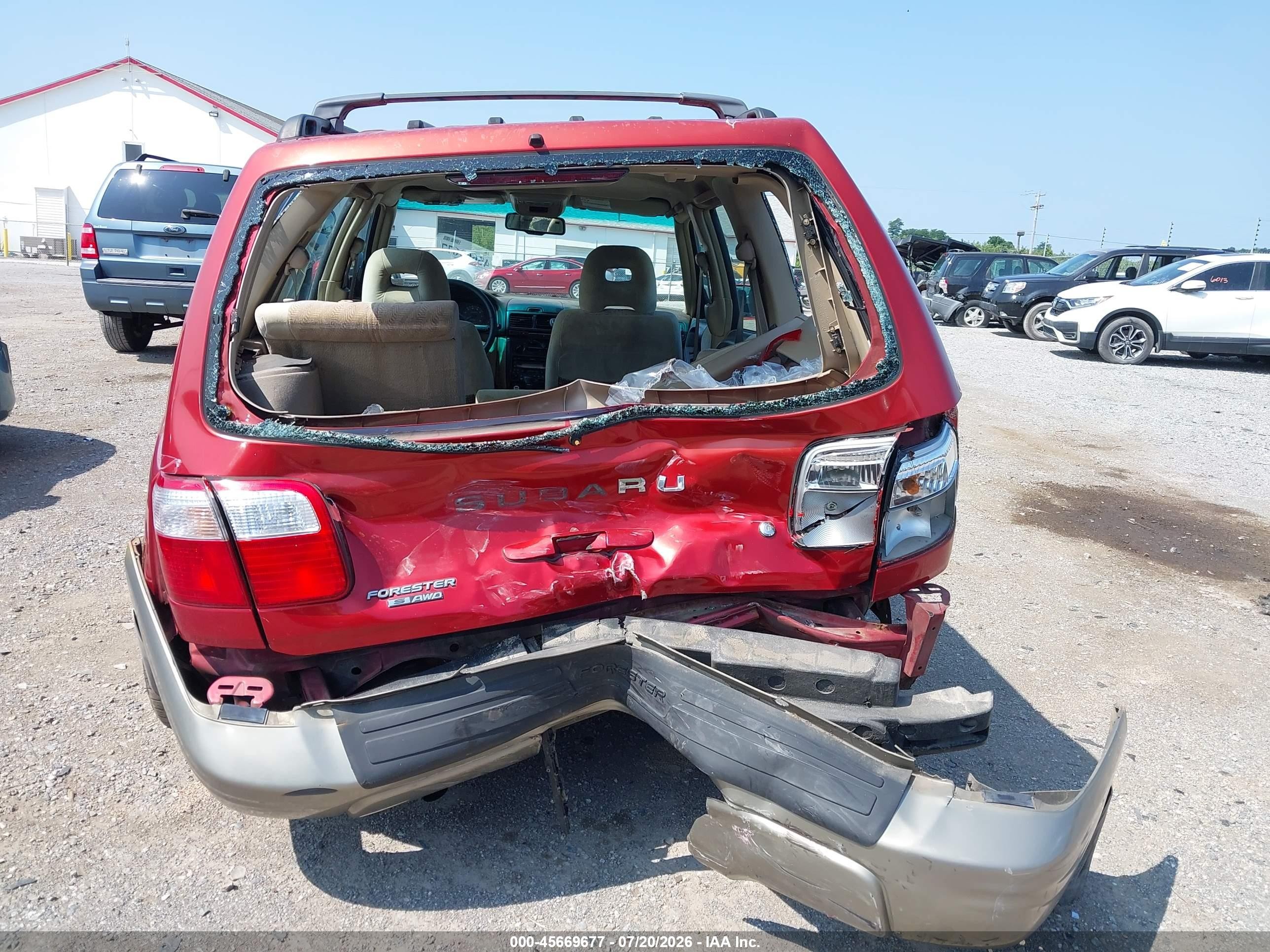 2001 Subaru Forester S Красный vin: JF1SF65551H742921