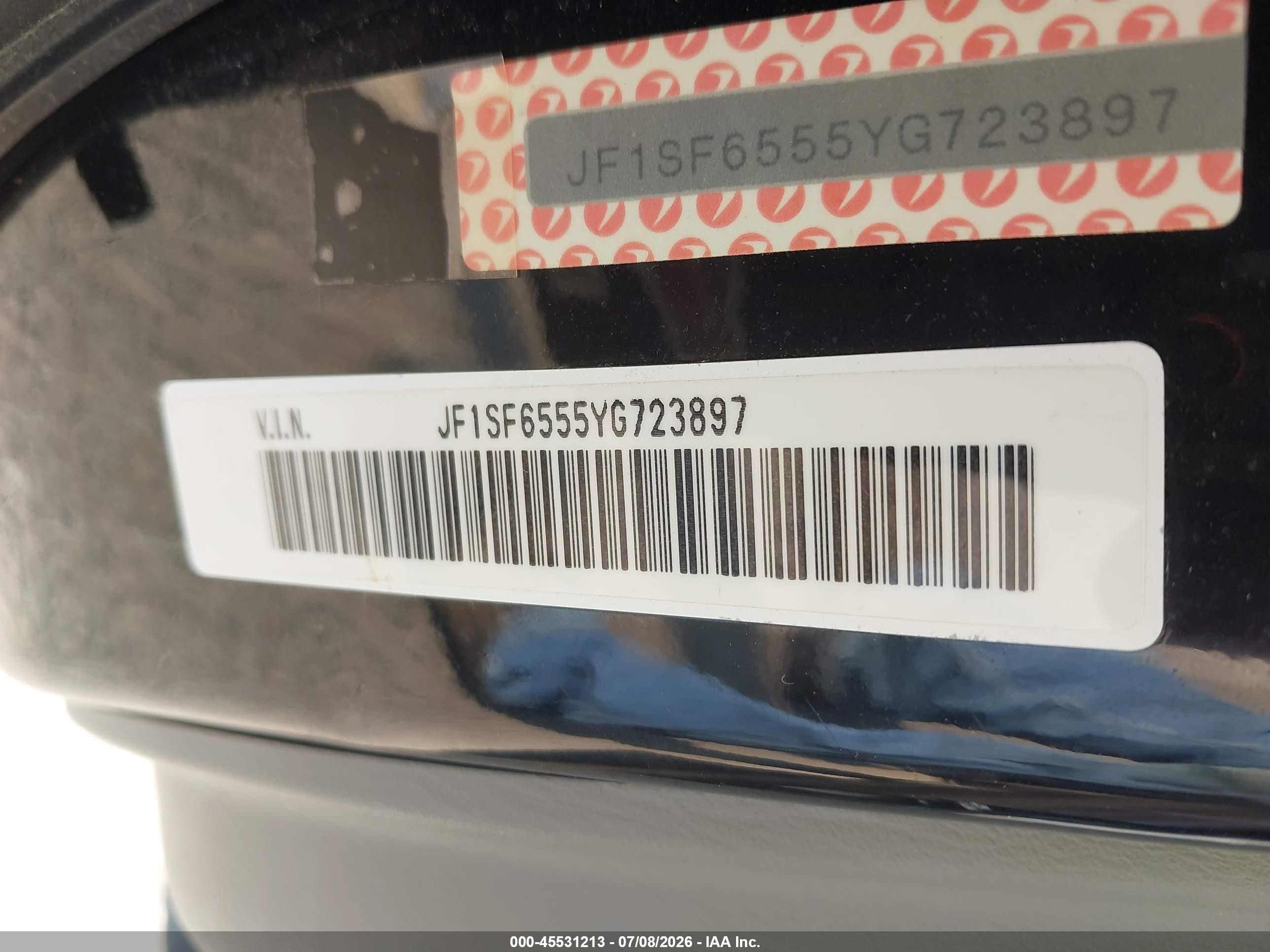 2000 Subaru Forester S Black vin: JF1SF6555YG723897
