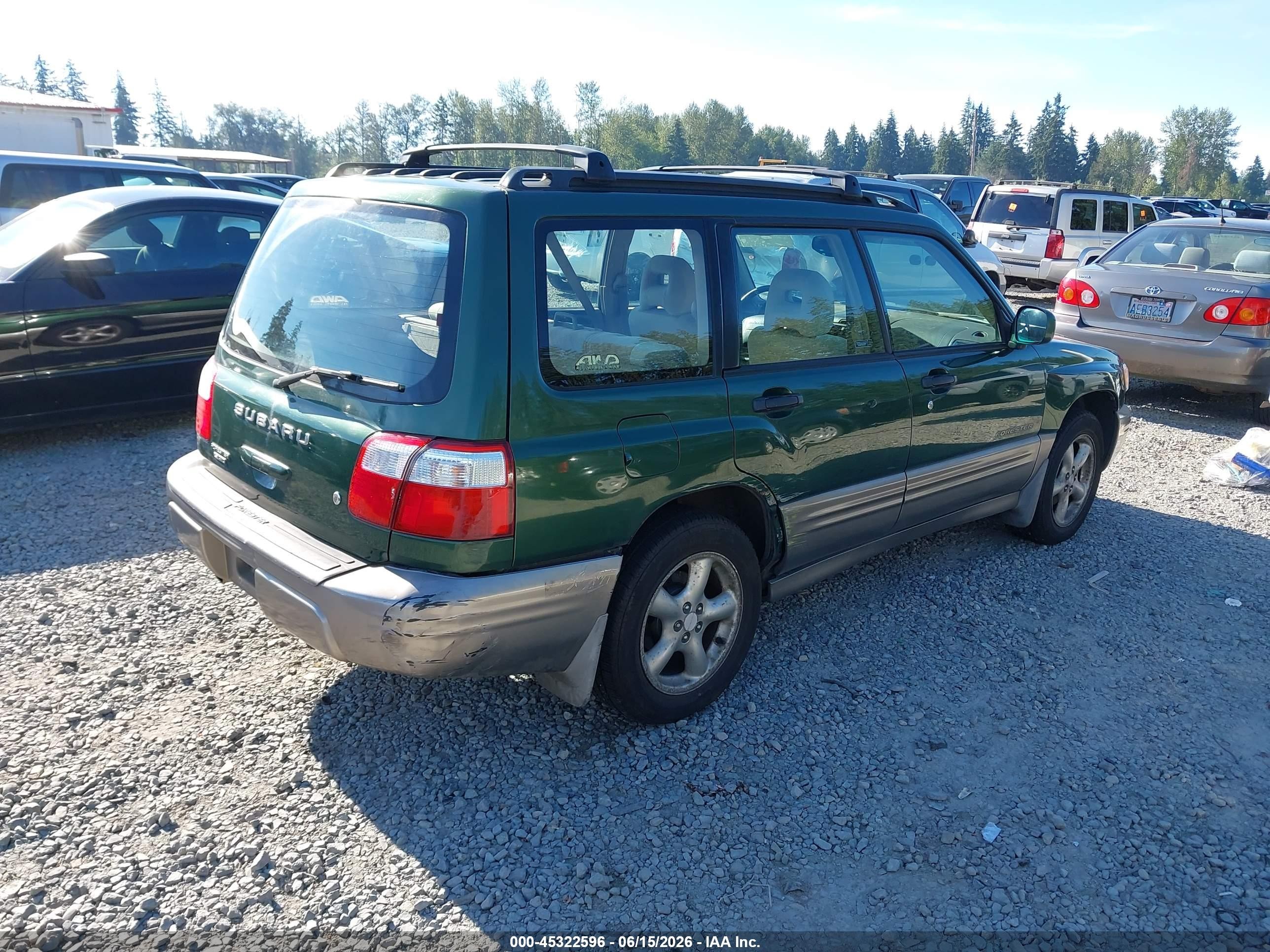 2002 Subaru Forester S Green vin: JF1SF65592G747143