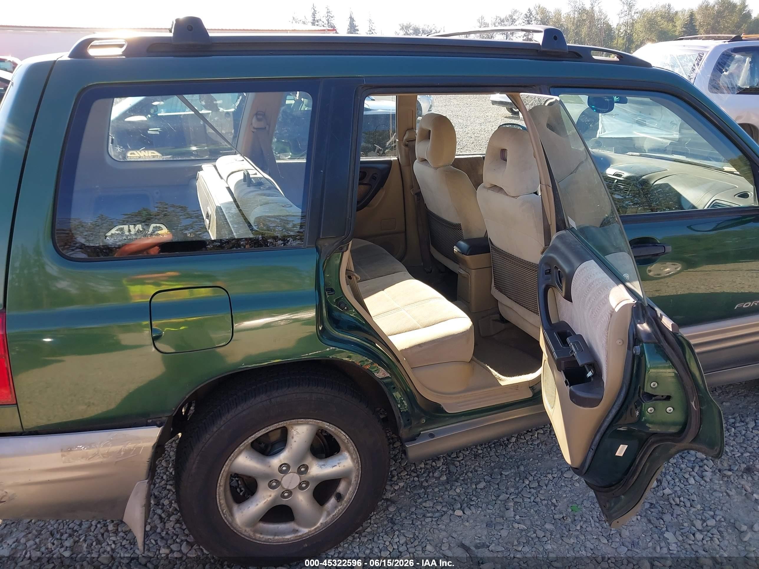2002 Subaru Forester S Green vin: JF1SF65592G747143