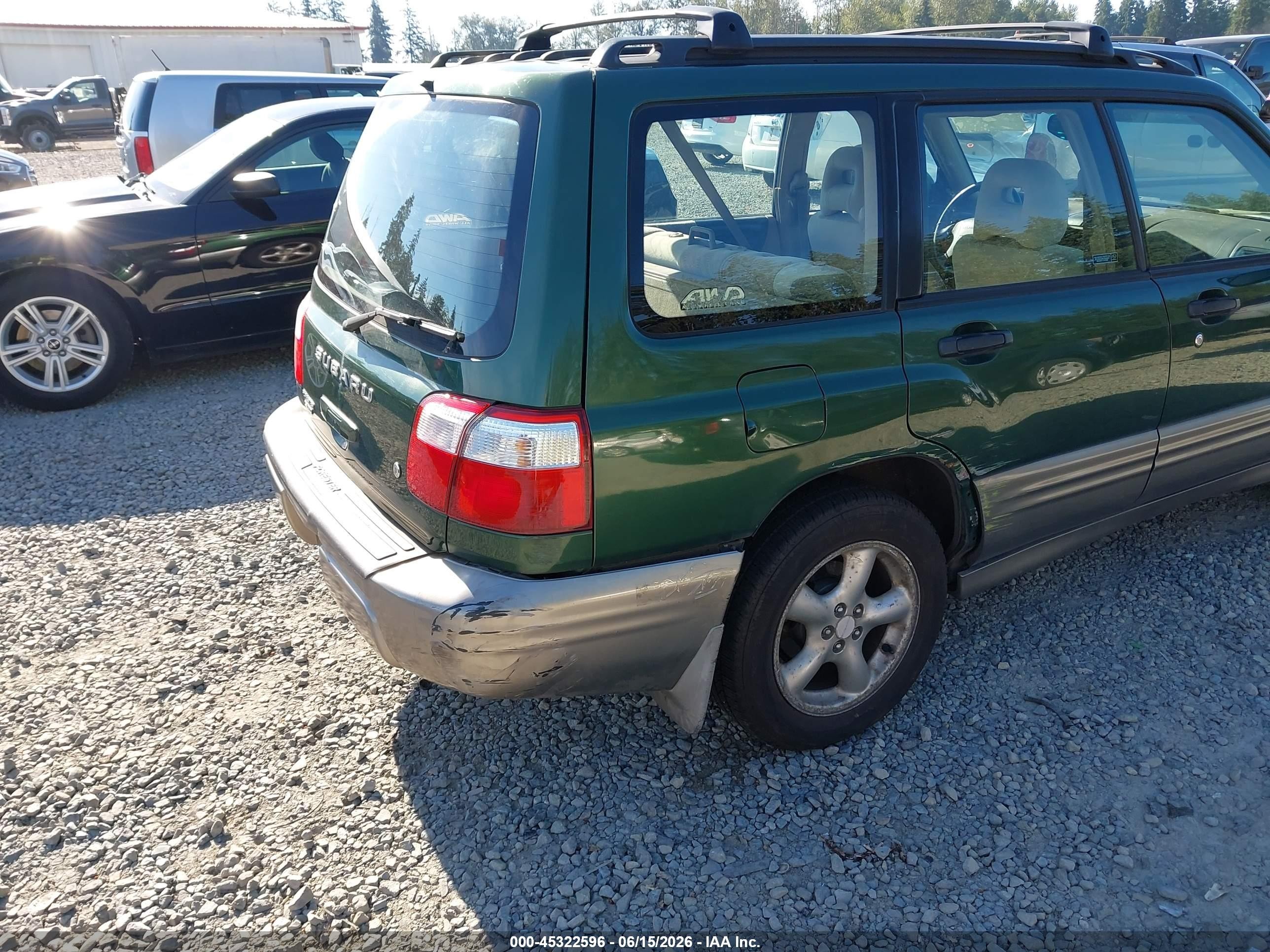 2002 Subaru Forester S Green vin: JF1SF65592G747143