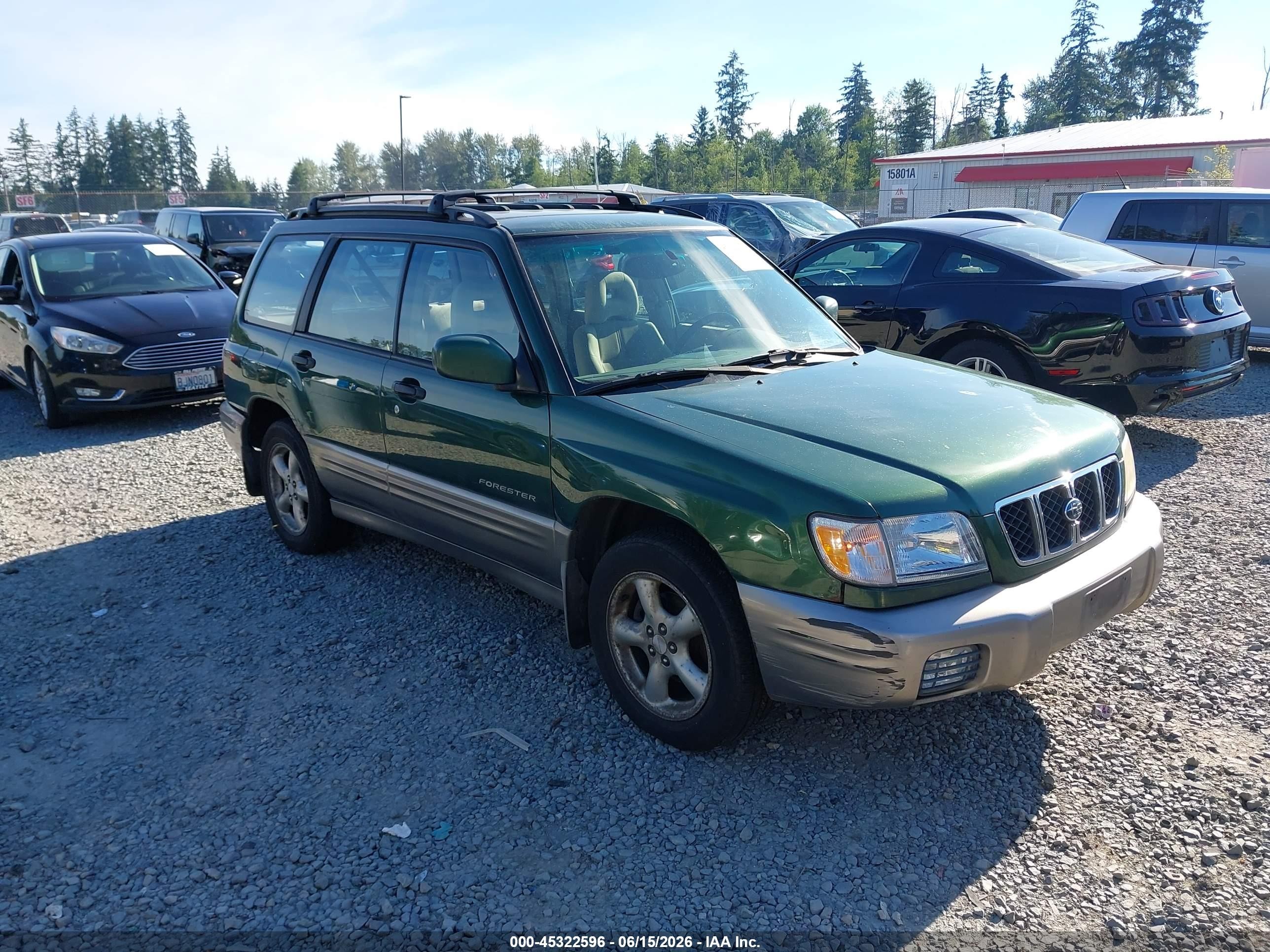 2002 Subaru Forester S Green vin: JF1SF65592G747143