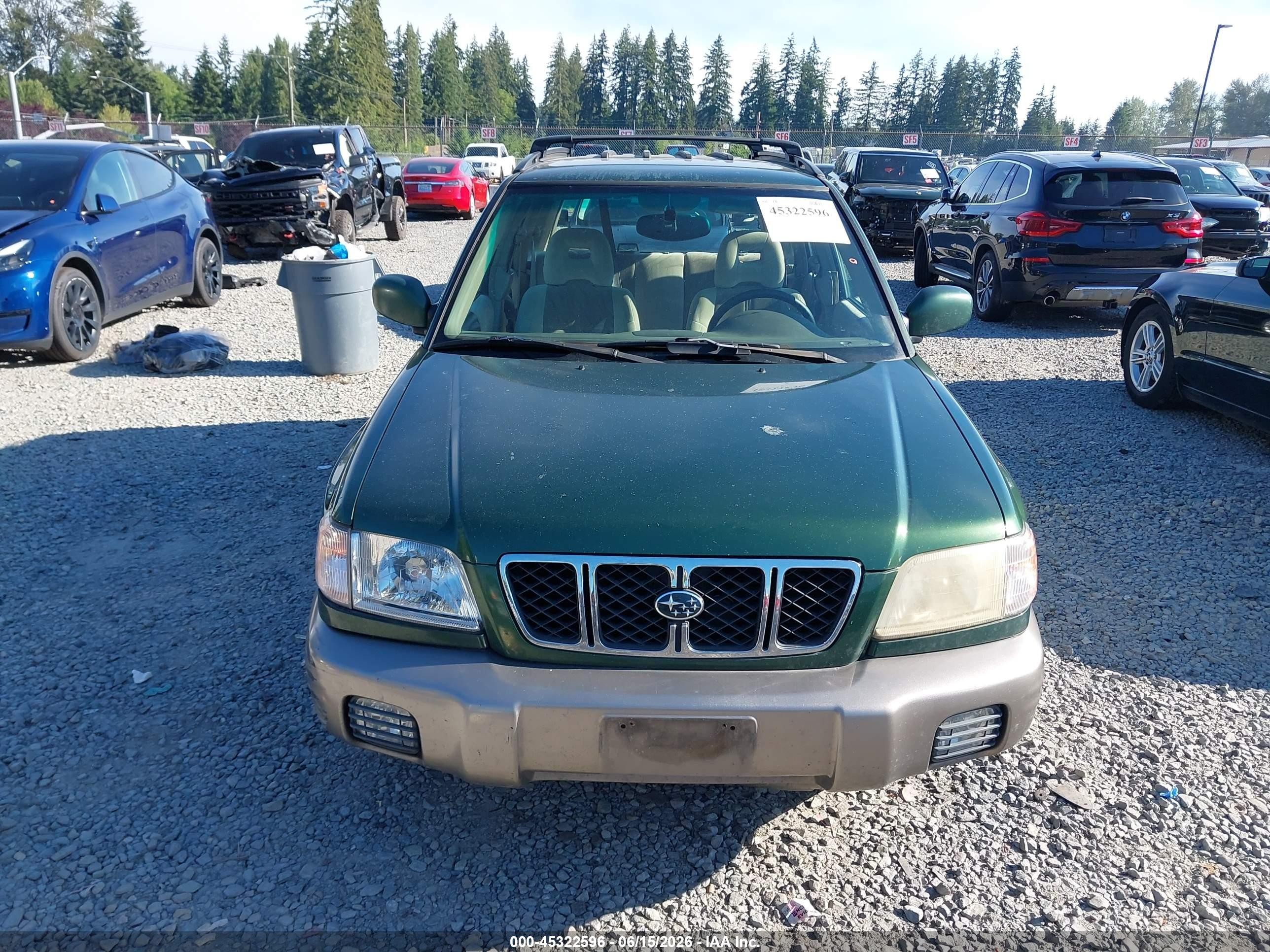 2002 Subaru Forester S Green vin: JF1SF65592G747143