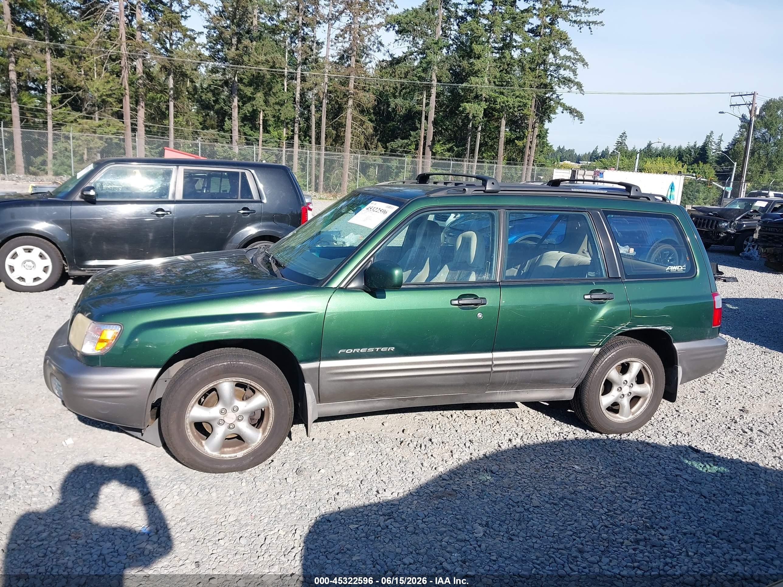 2002 Subaru Forester S Green vin: JF1SF65592G747143