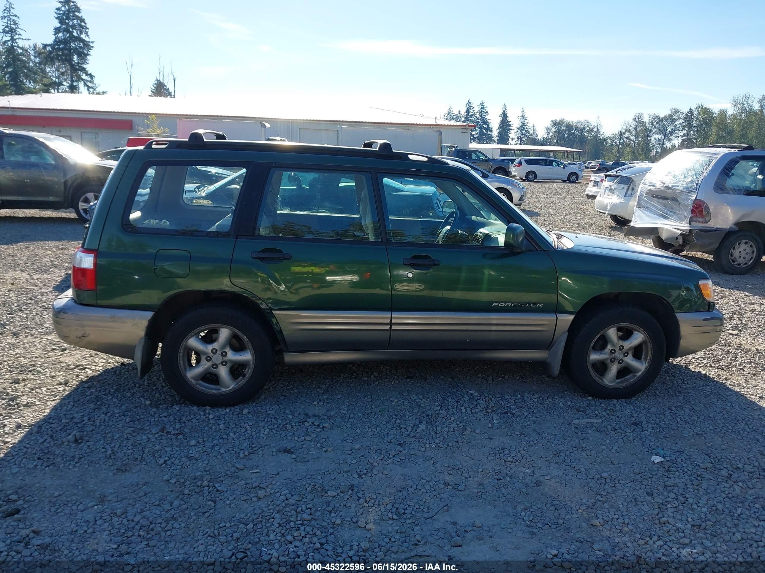 2002 Subaru Forester S Green vin: JF1SF65592G747143