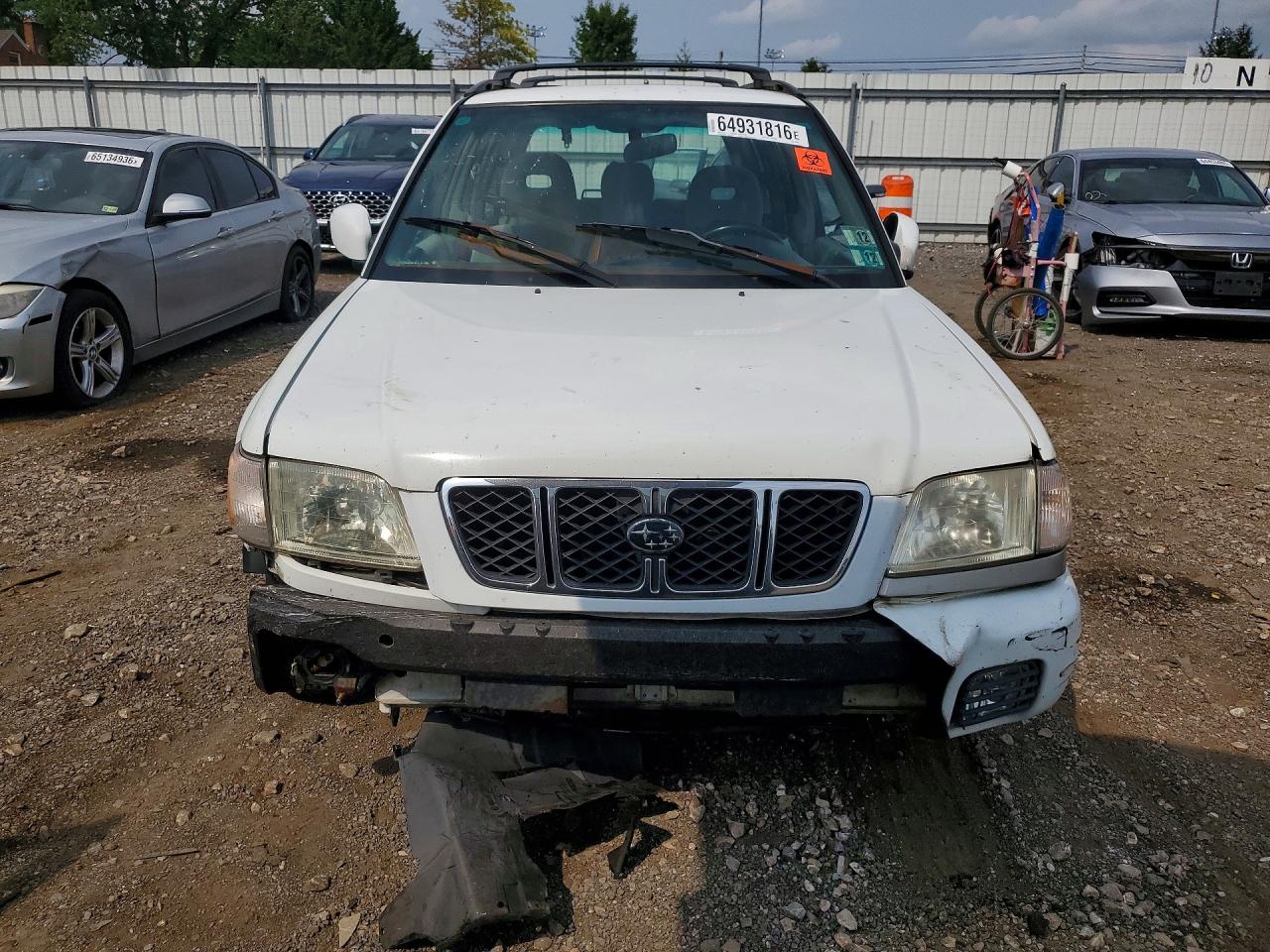 2002 Subaru Forester S White vin: JF1SF65602H756848