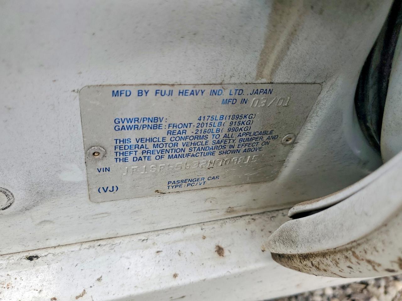 2002 Subaru Forester S White vin: JF1SF65632H709815