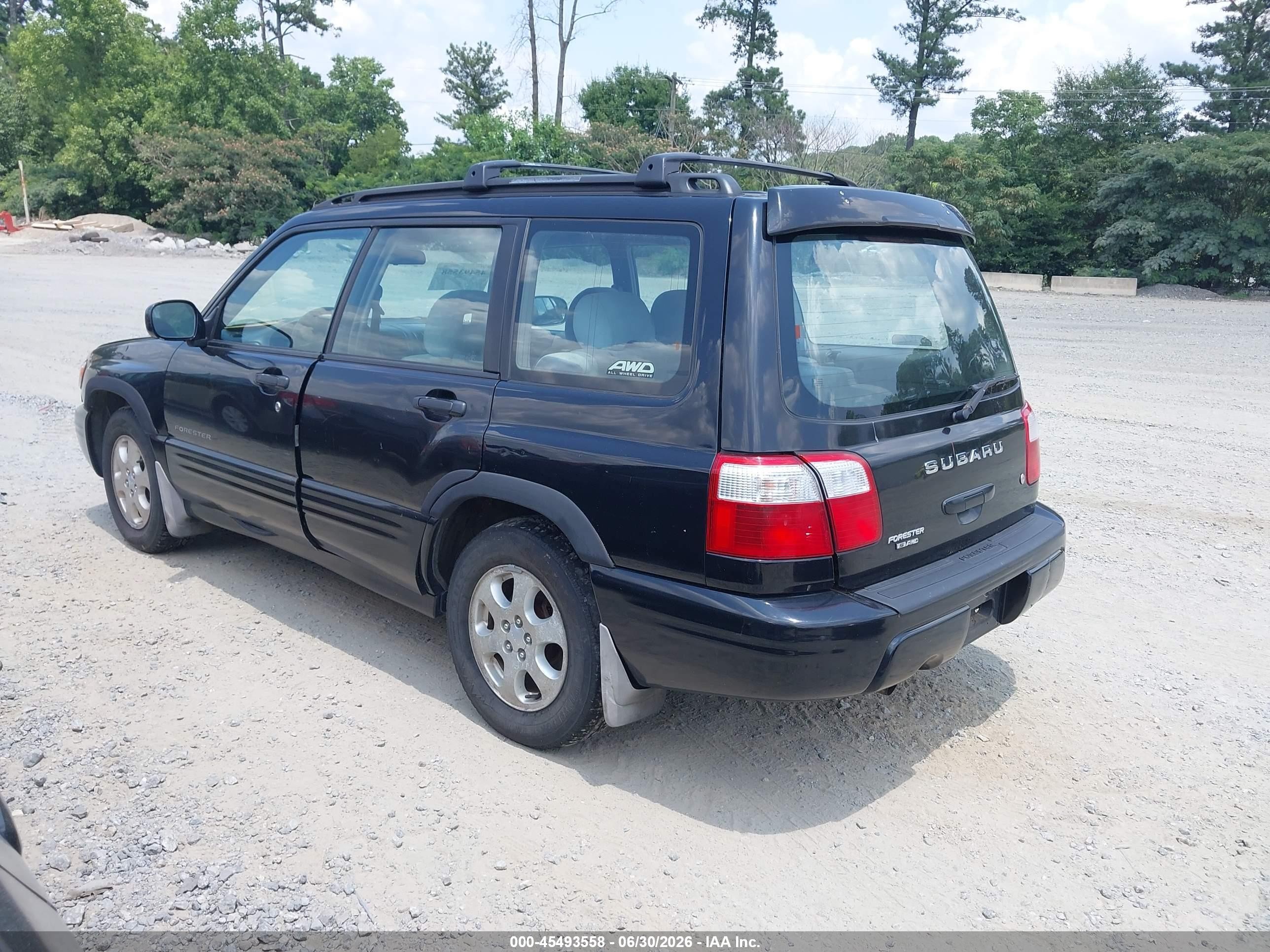 2002 Subaru Forester S Black vin: JF1SF65642G700210