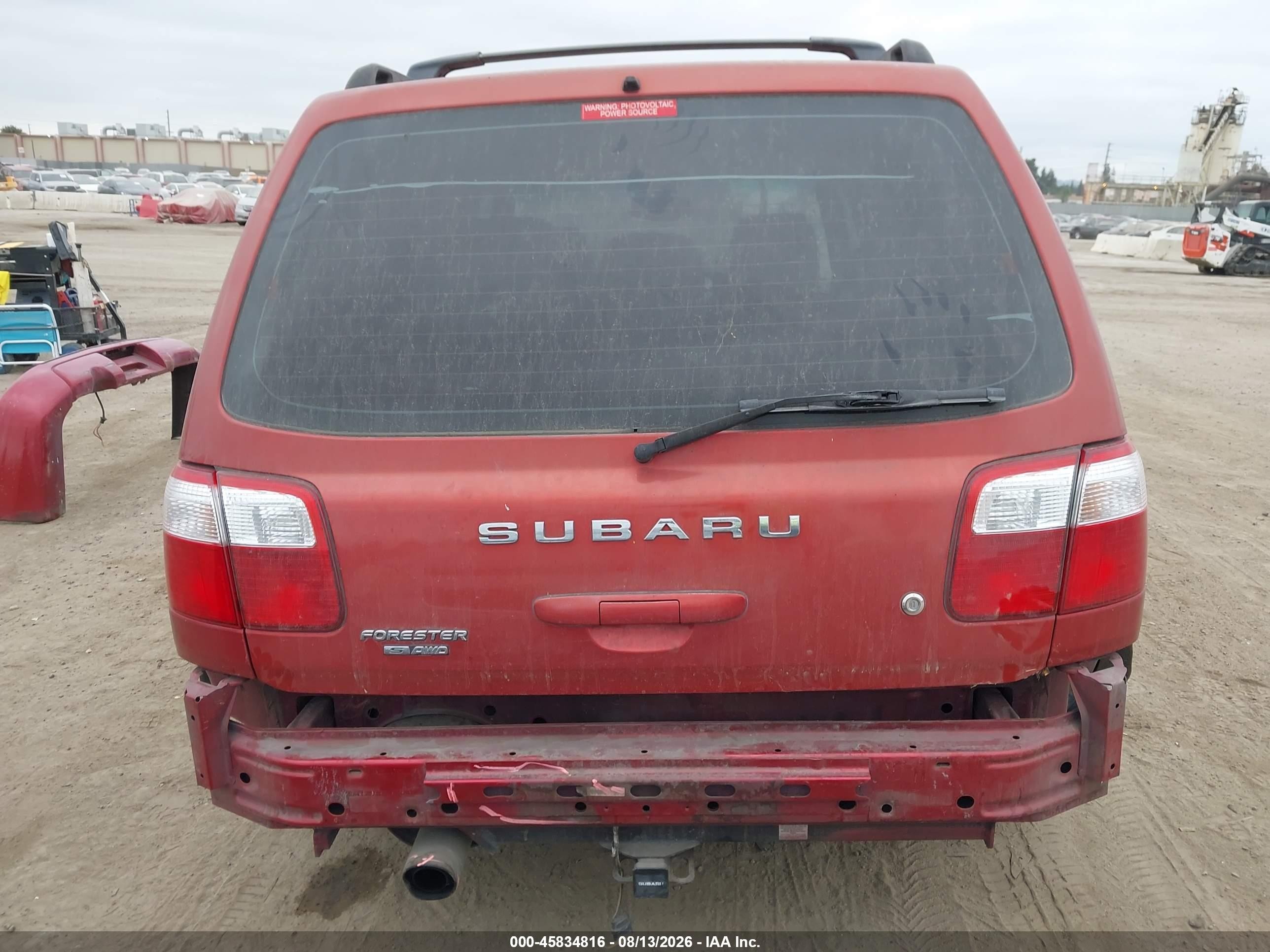 2002 Subaru Forester S Red vin: JF1SF65672H731624