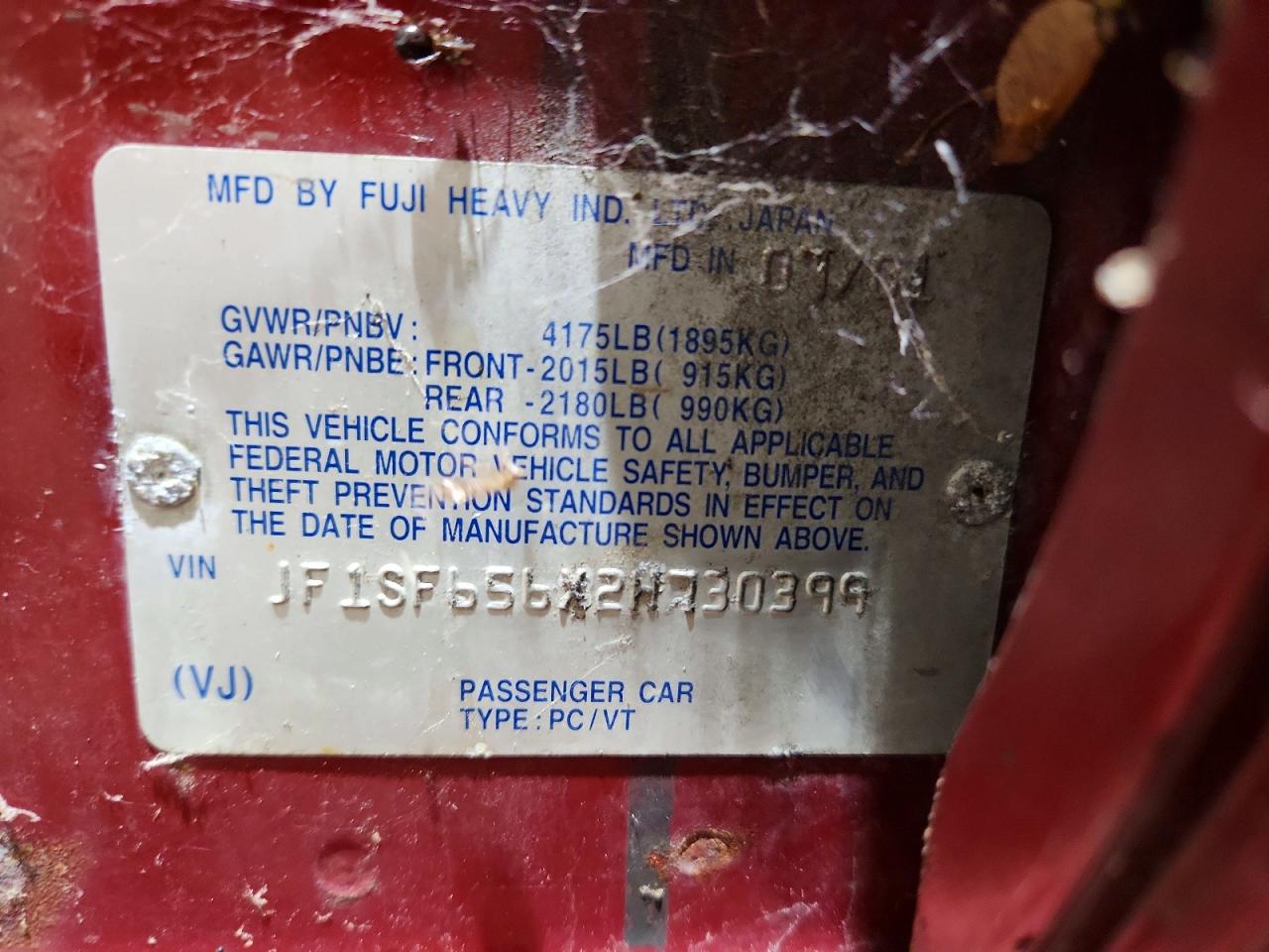 2002 Subaru Forester S Red vin: JF1SF656X2H730399