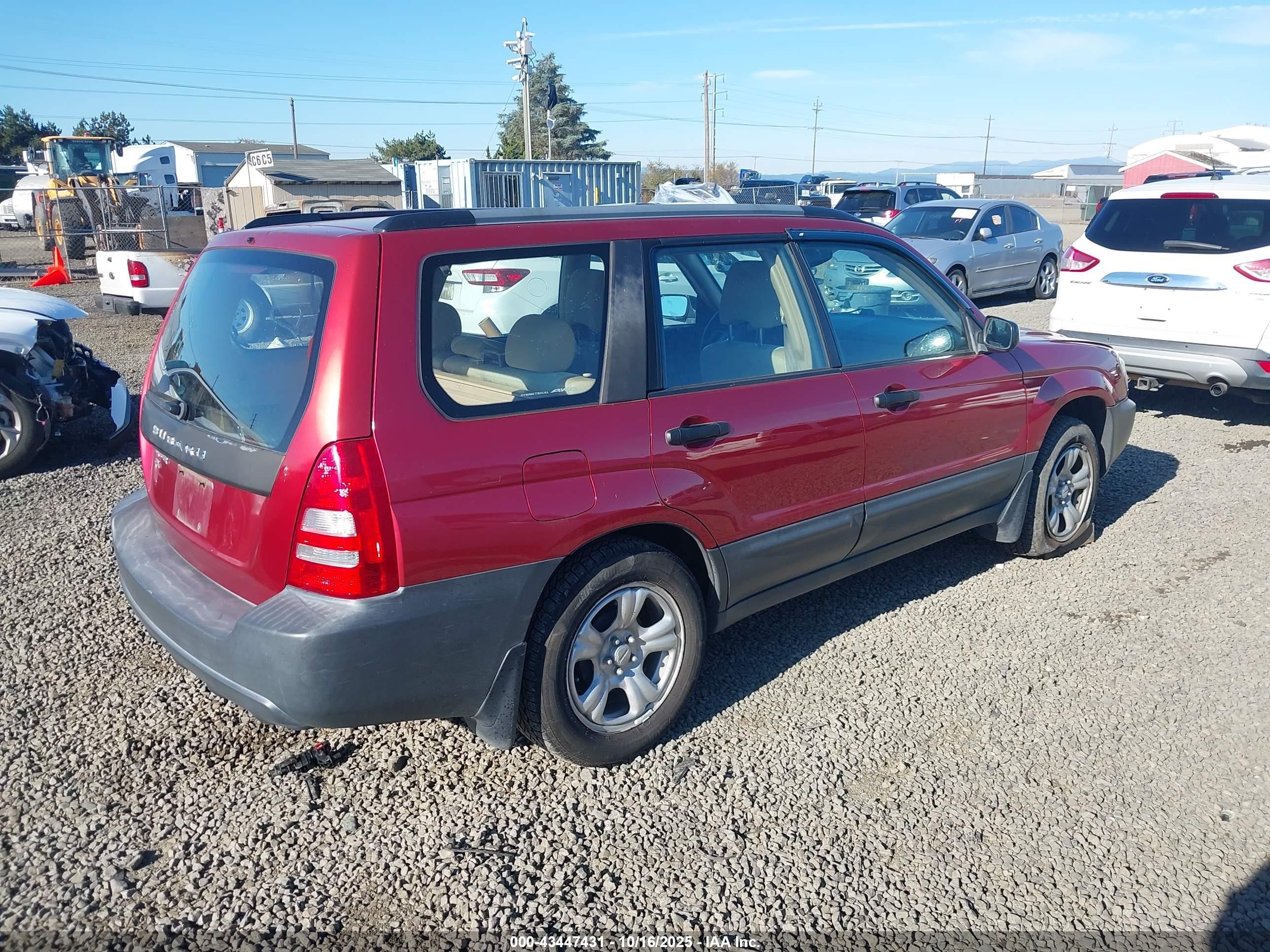 2005 Subaru Forester 2.5x Red vin: JF1SG63635H706126
