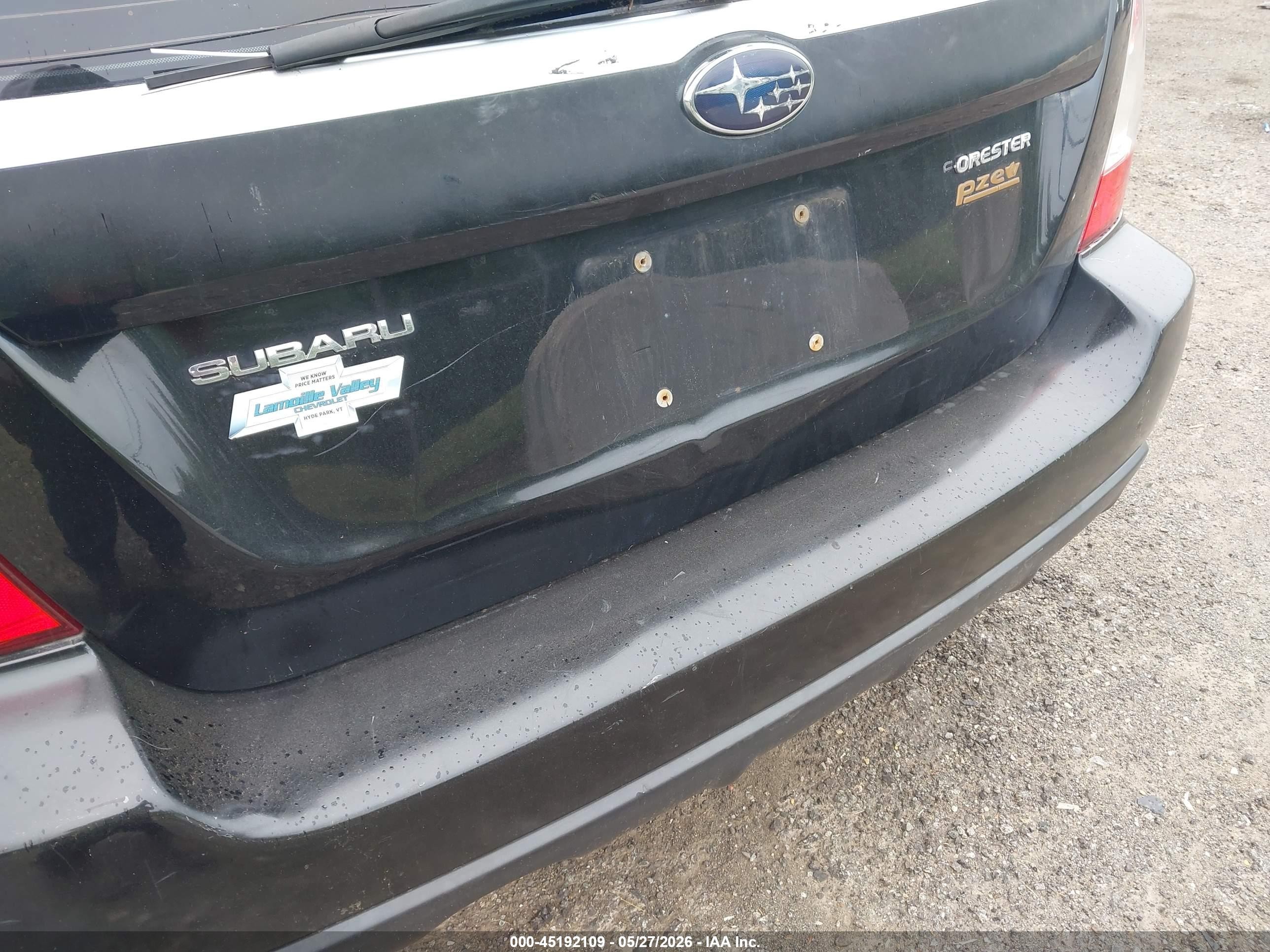 2008 Subaru Forester 2.5x Black vin: JF1SG63638H719091