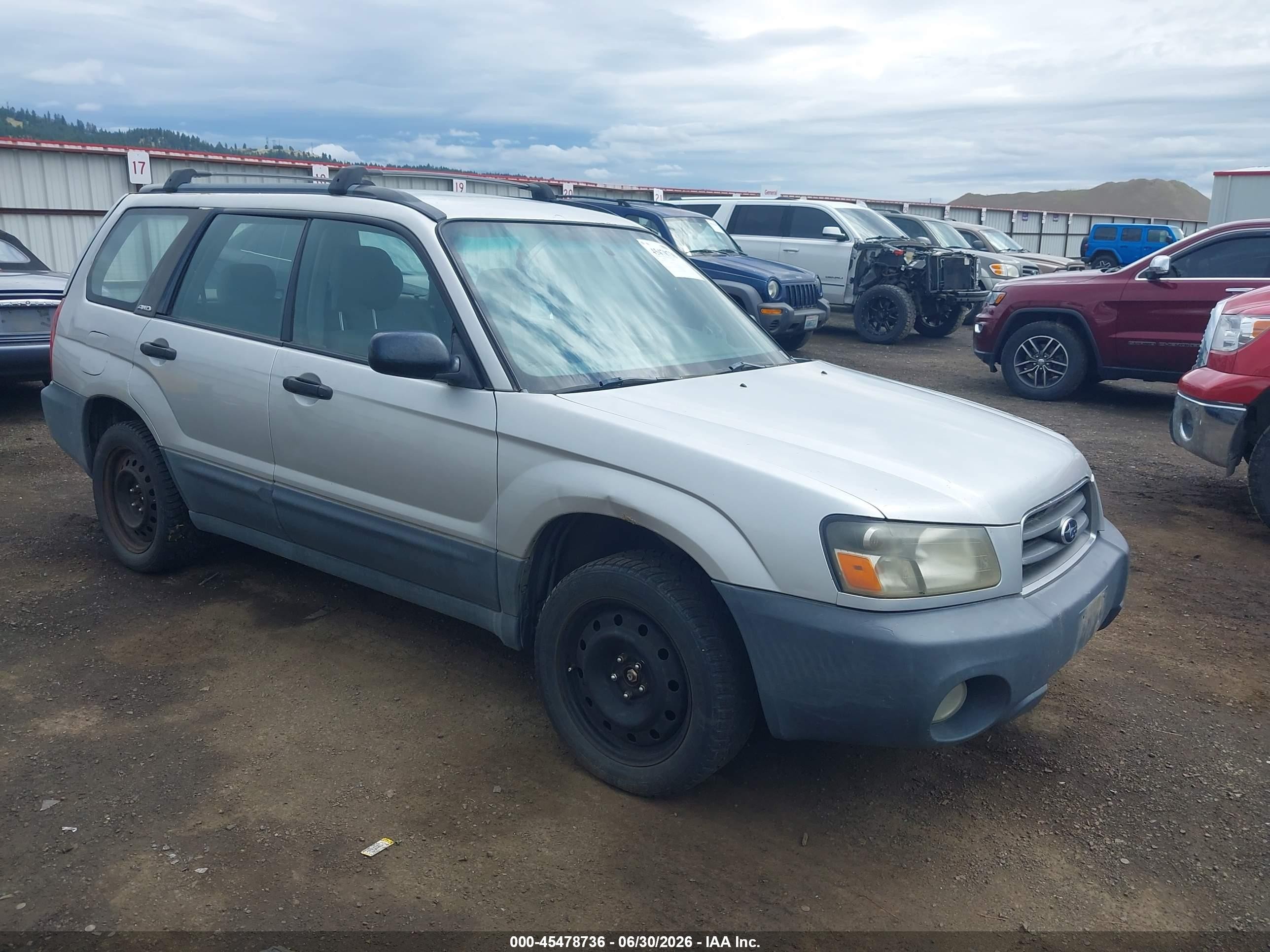 2003 Subaru Forester X Silver vin: JF1SG63643G704873