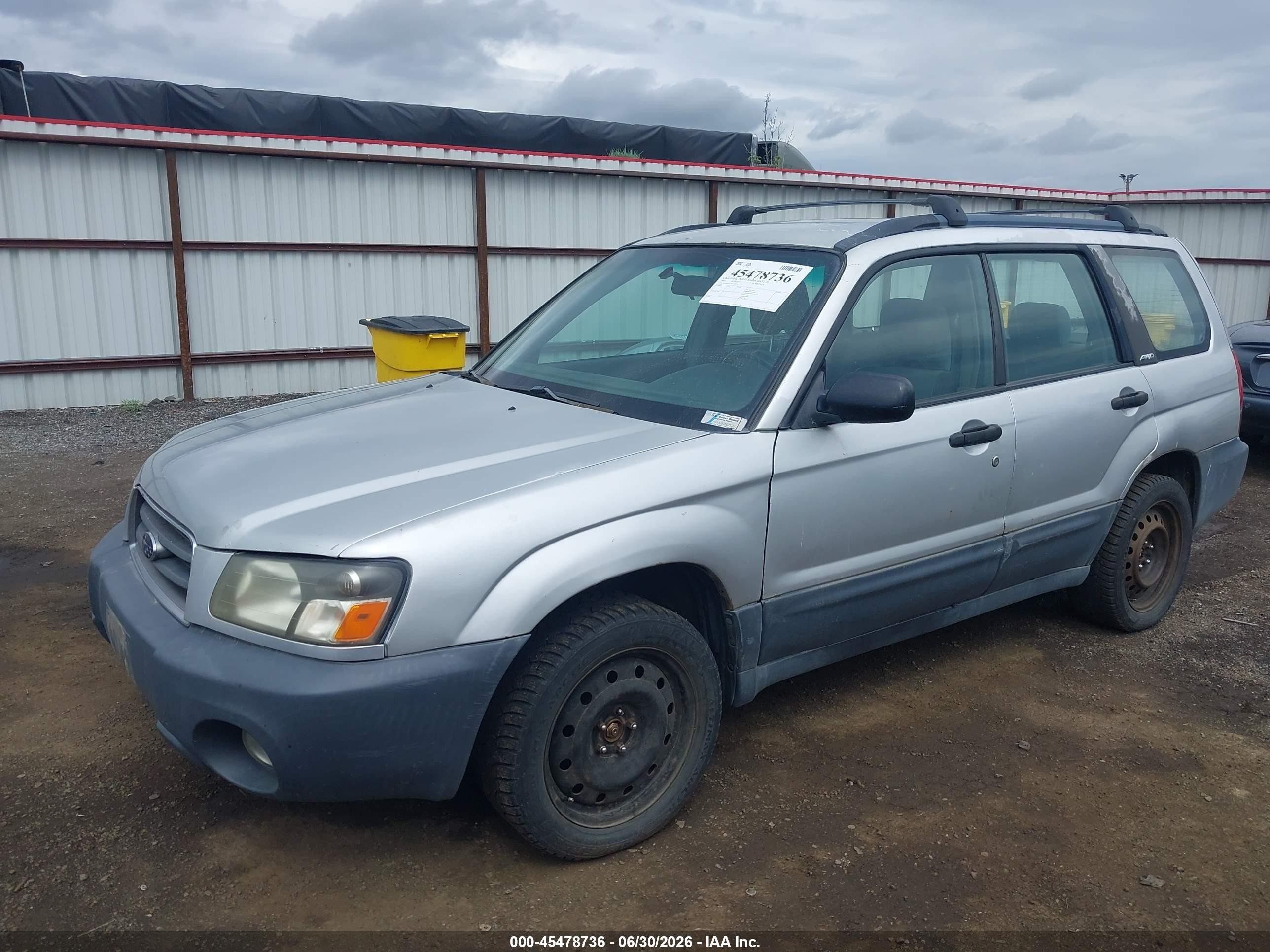 2003 Subaru Forester X Silver vin: JF1SG63643G704873