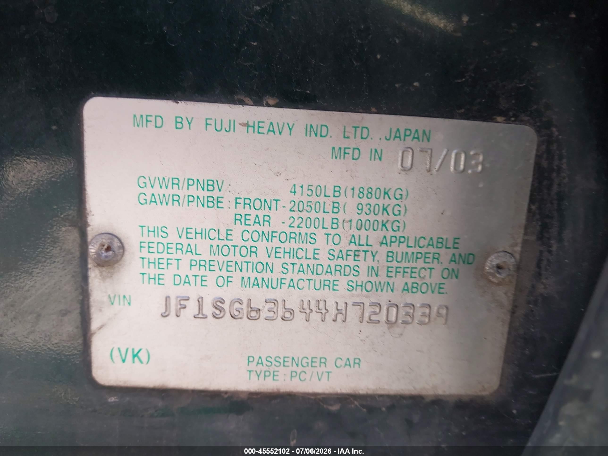 2004 Subaru Forester 2.5x Black vin: JF1SG63644H720339