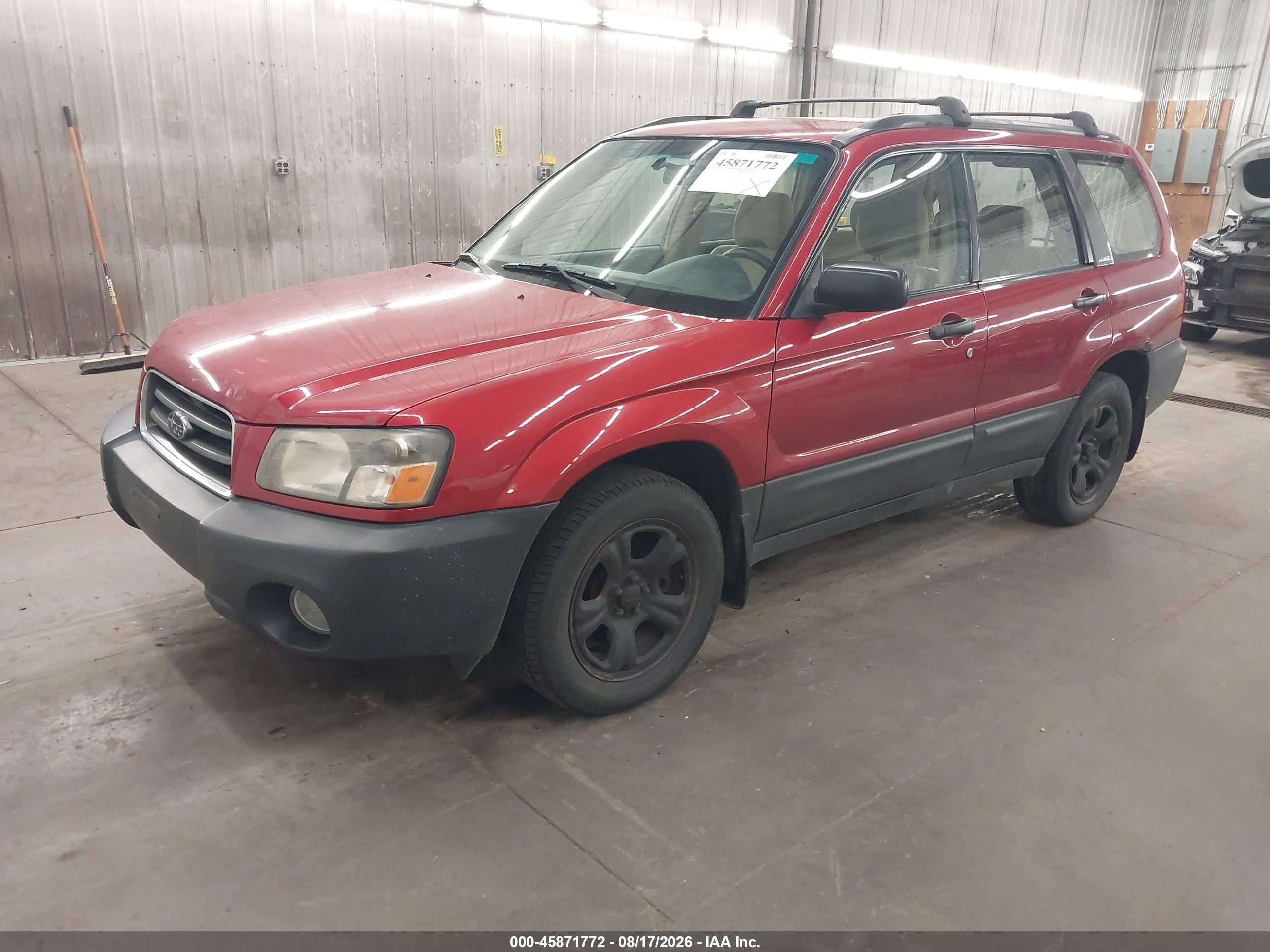 2004 Subaru Forester 2.5x Red vin: JF1SG63644H736993