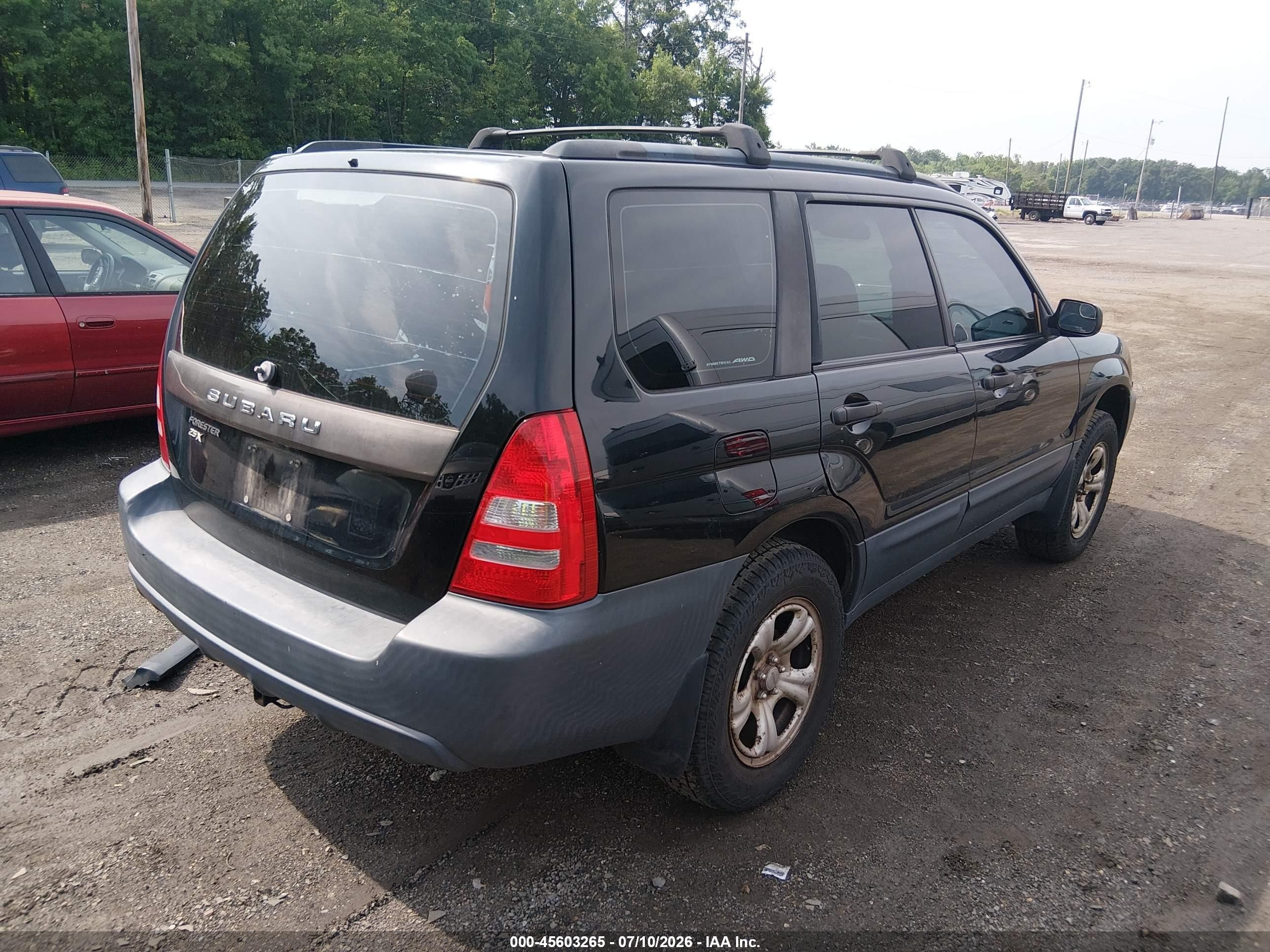 2005 Subaru Forester 2.5x Black vin: JF1SG63645H712078