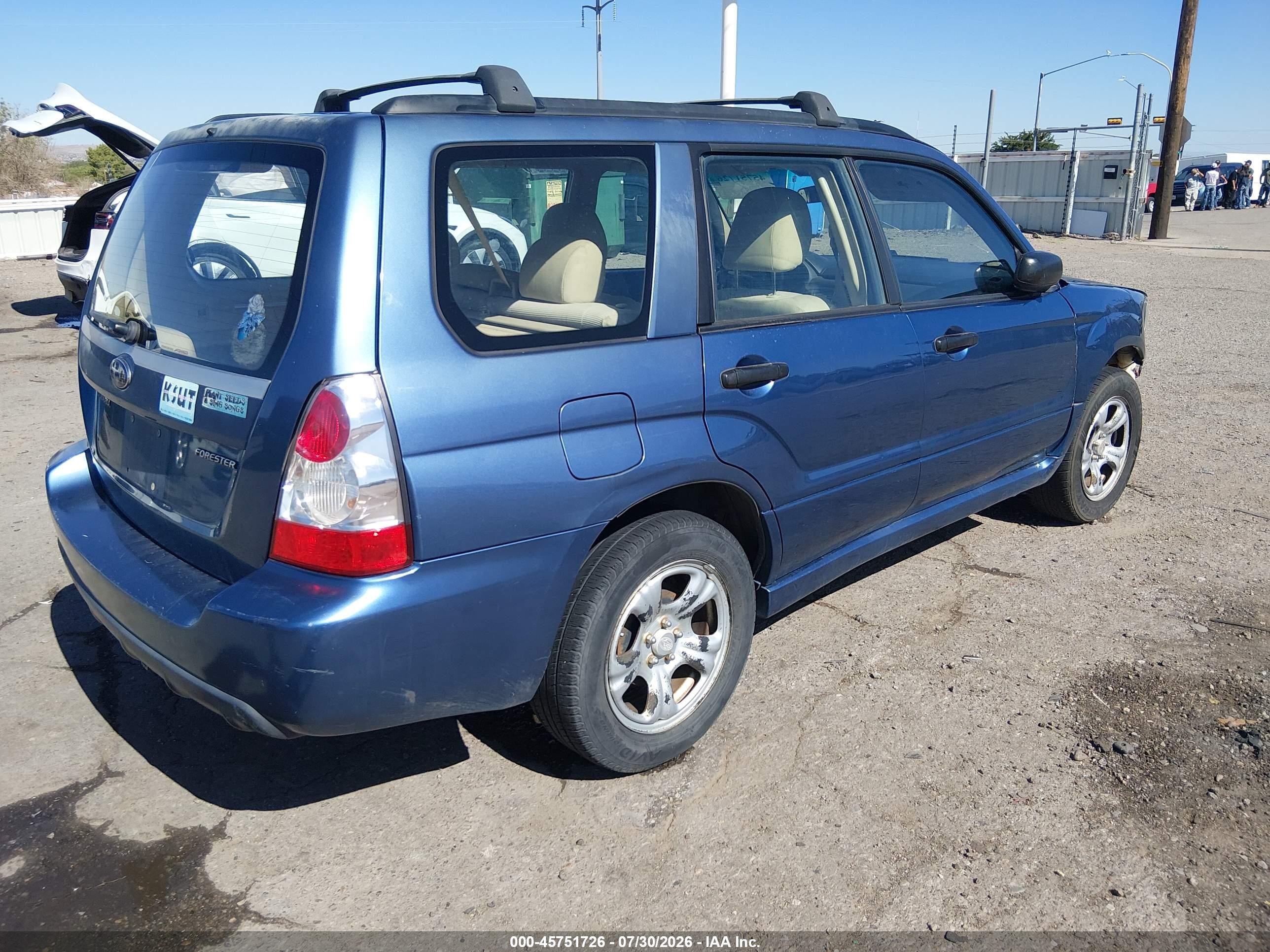 2007 Subaru Forester 2.5x/sports 2.5x Blue vin: JF1SG63647H742698